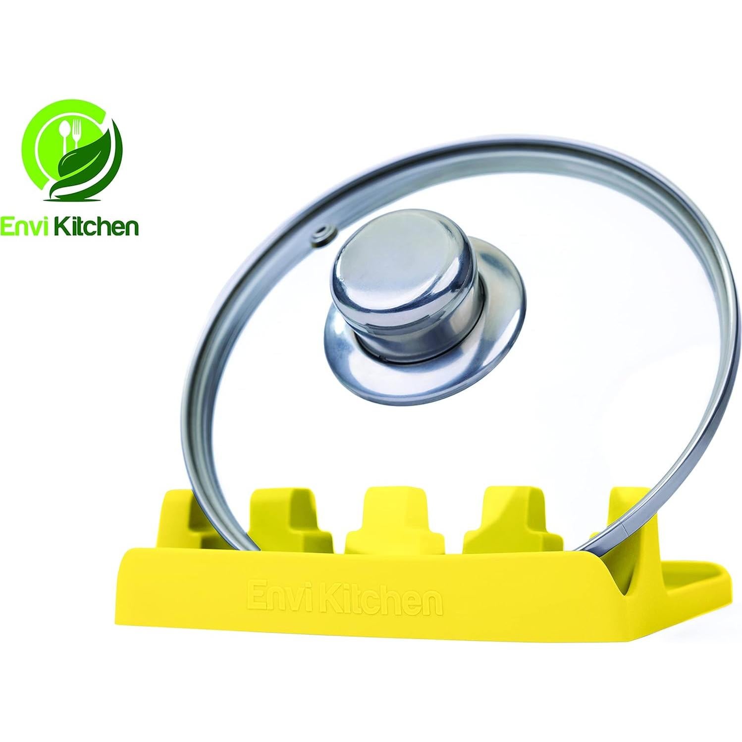 Soporte de Cuchara de Silicona EnviKitchen Amarillo 18x15cm