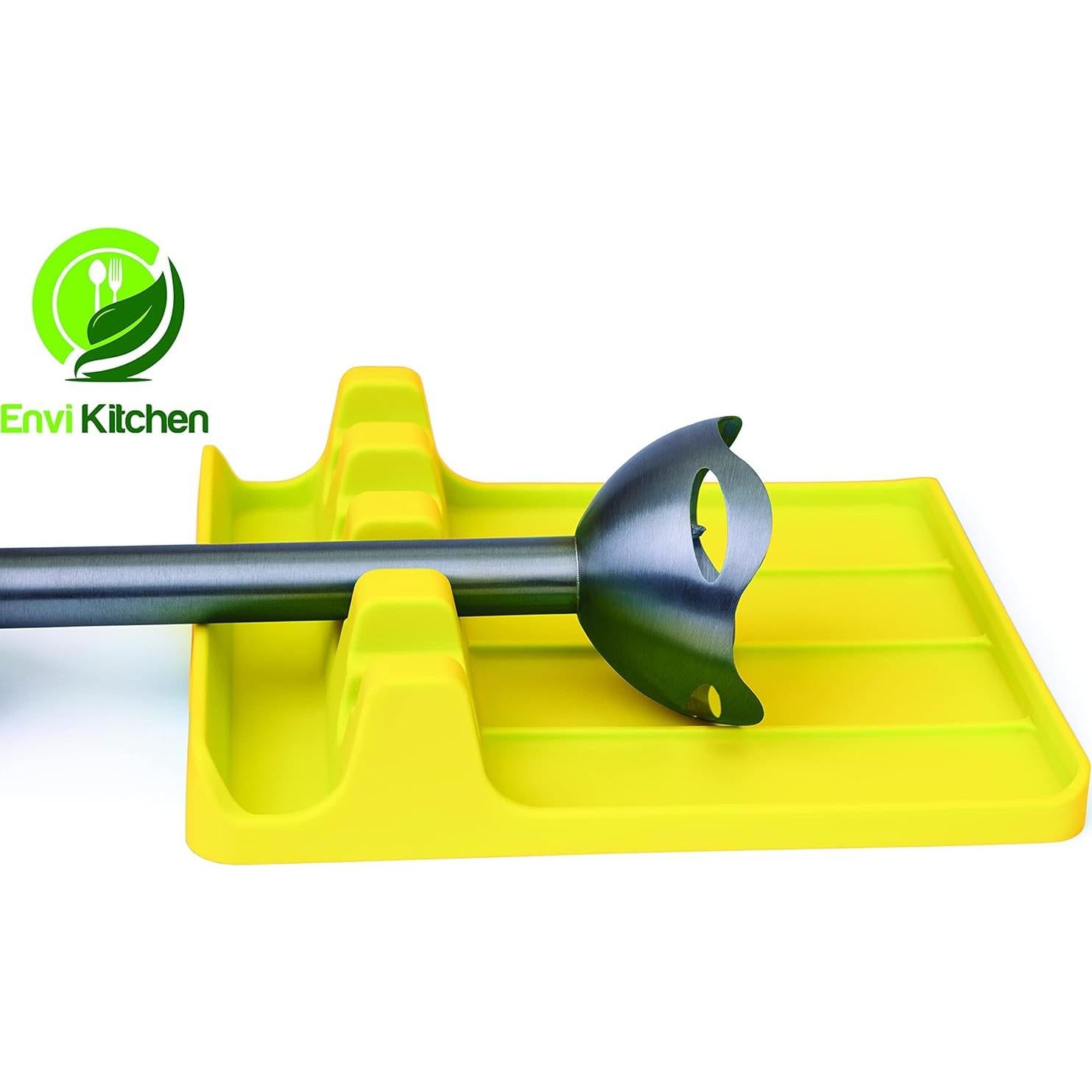 Soporte de Cuchara de Silicona EnviKitchen Amarillo 18x15cm