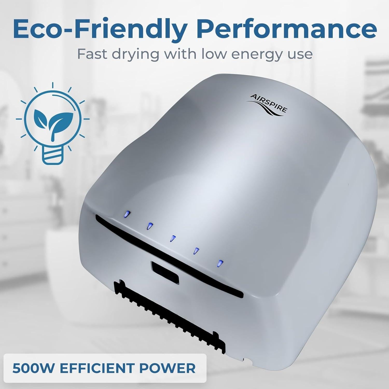 Secador de manos eléctrico Vive Health LVA3043 - 650W, Plata