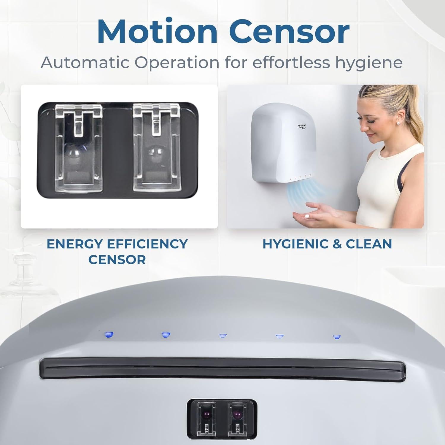 Secador de manos eléctrico Vive Health LVA3043 - 650W, Plata