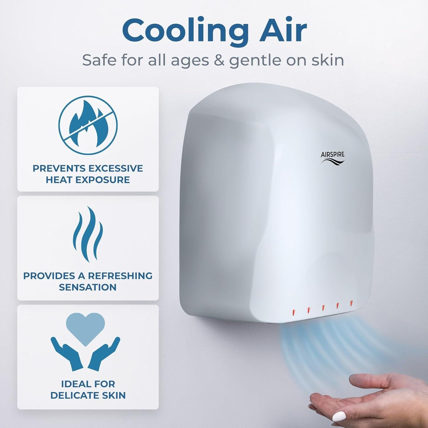 Secador de manos eléctrico Vive Health LVA3043 - 650W, Plata