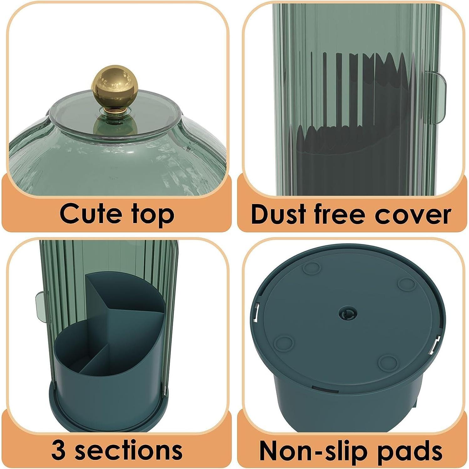 Soporte para Cepillos de Dientes Zufudo Verde con Tapa a Prueba de Polvo