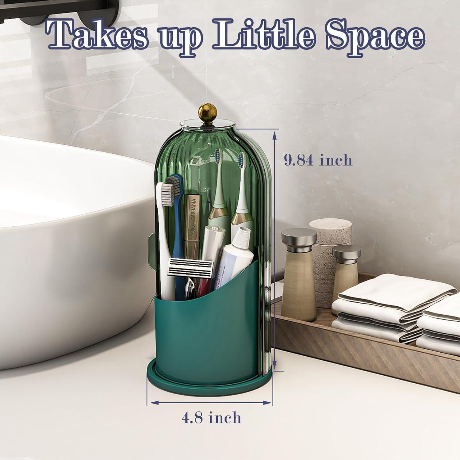 Soporte para Cepillos de Dientes Zufudo Verde con Tapa a Prueba de Polvo