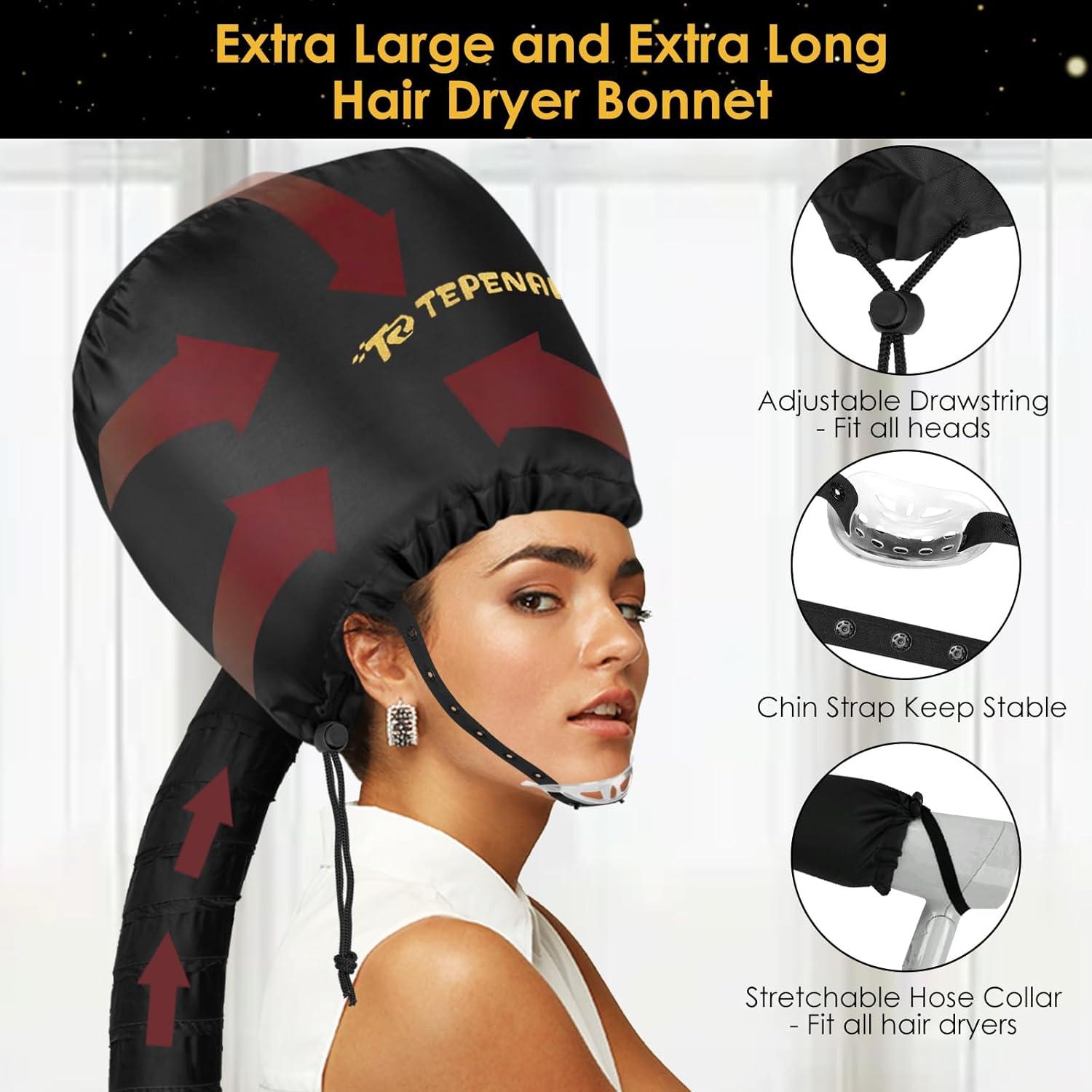 Capucha para Secador de Pelo TEPENAR Grande Ajustable - Negro
