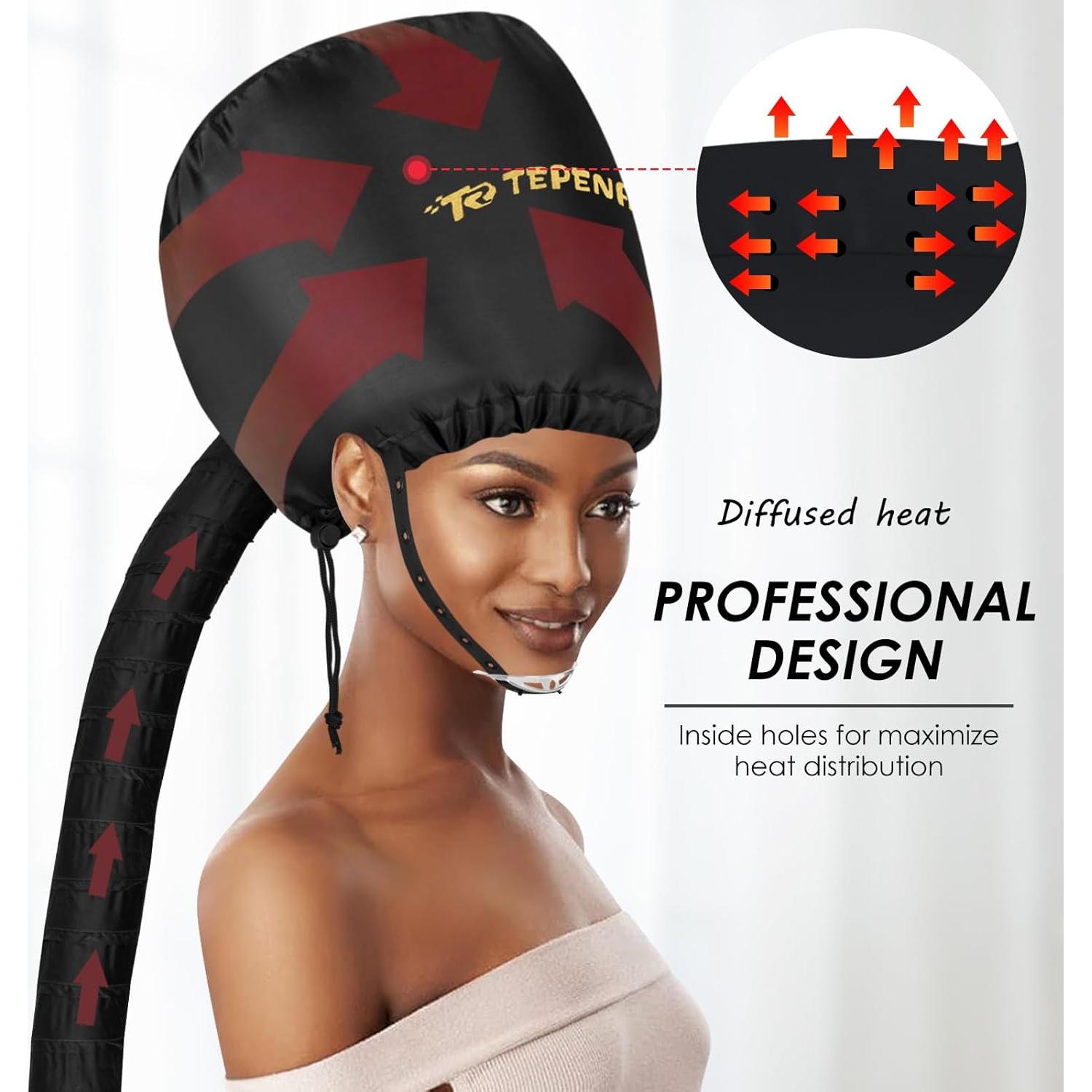 Capucha para Secador de Pelo TEPENAR Grande Ajustable - Negro