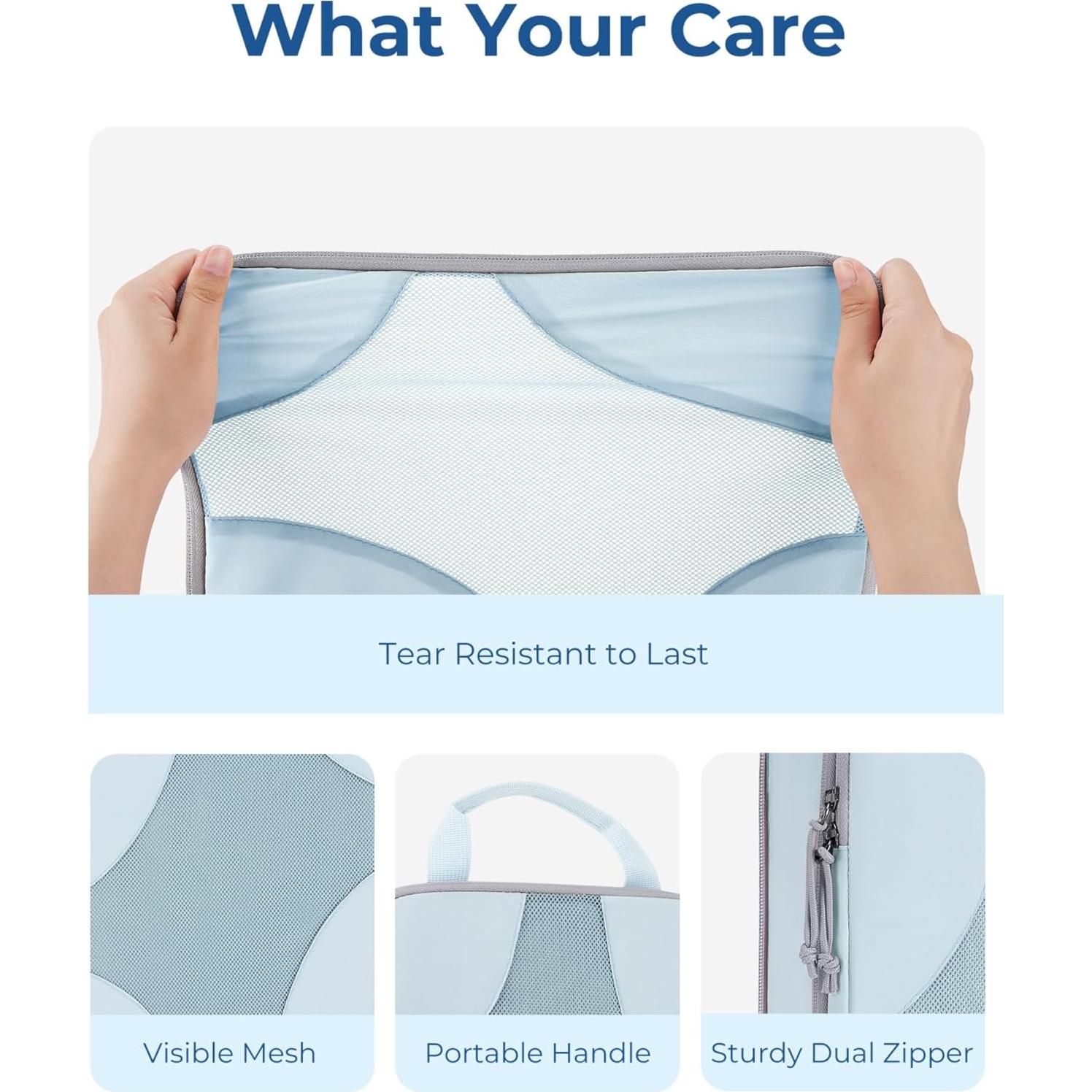 Cubos de Compresión para Empacar BAGSMART 6 Piezas Azul Claro