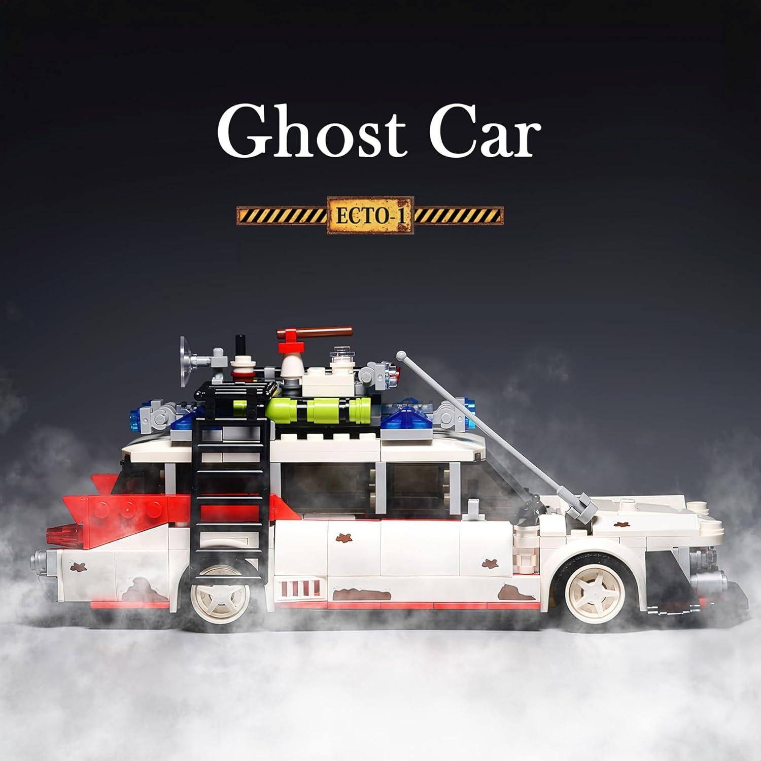 HI-REEKE Coche Fantasma ECTO-1 Kit de Construcción 605 Piezas