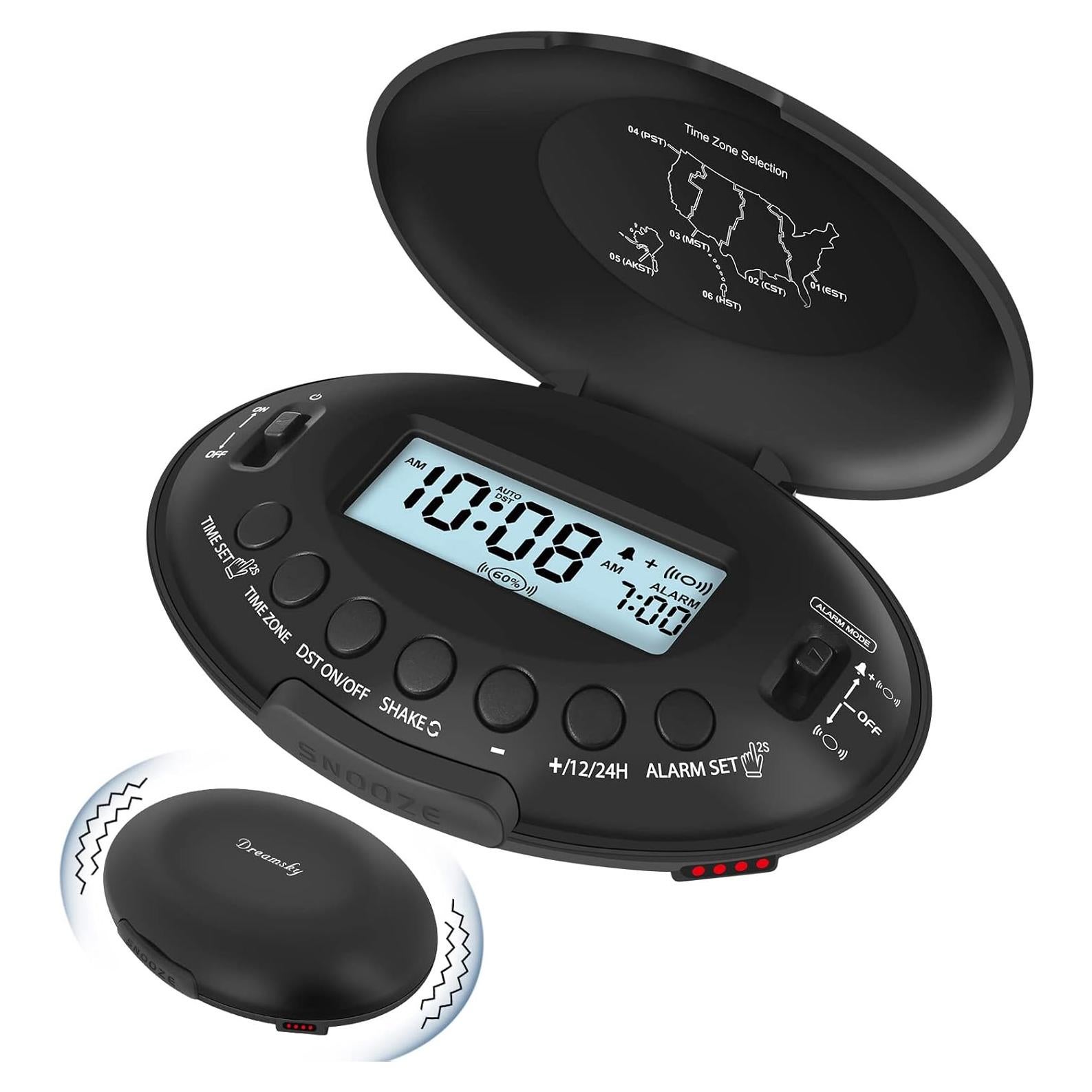 Reloj Despertador Vibrante DreamSky DS2202 Inalámbrico Negro