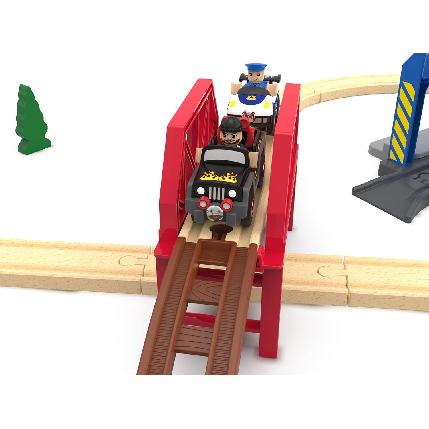 Juego de tren de madera May & Z 52 piezas para niños