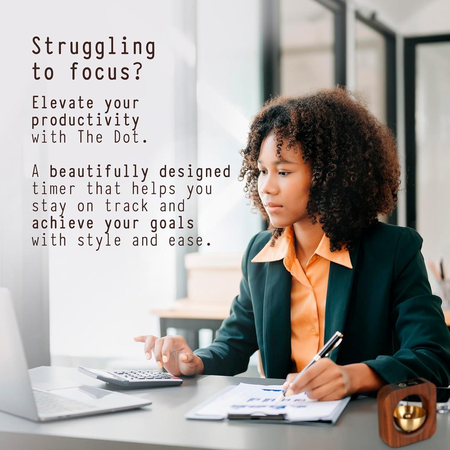 Temporizador Pomodoro de Madera the dot 9x9 cm para Productividad