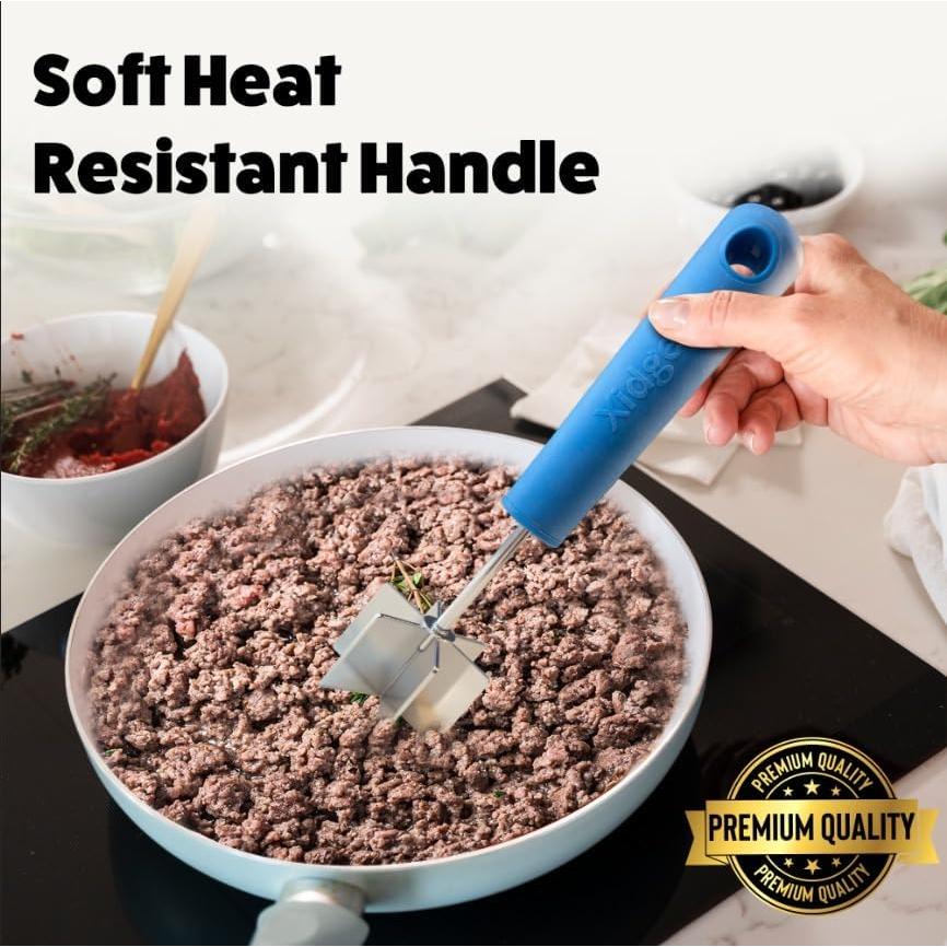 Machacador de Carne Mondo Acero Inoxidable 22.86cm Azul Laguna