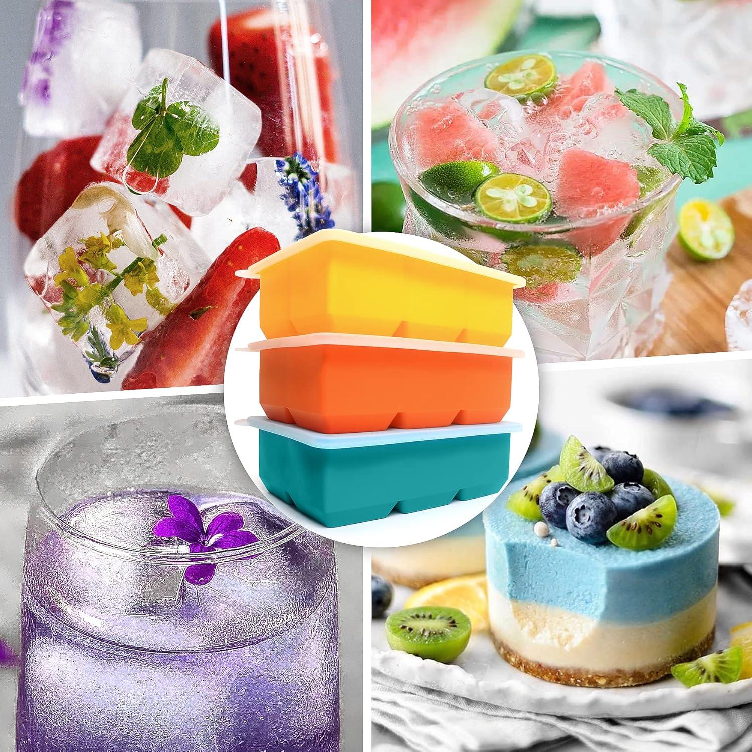 Bandejas de Hielo de Silicona Excnorm - 3 Piezas, 6 Cavidades