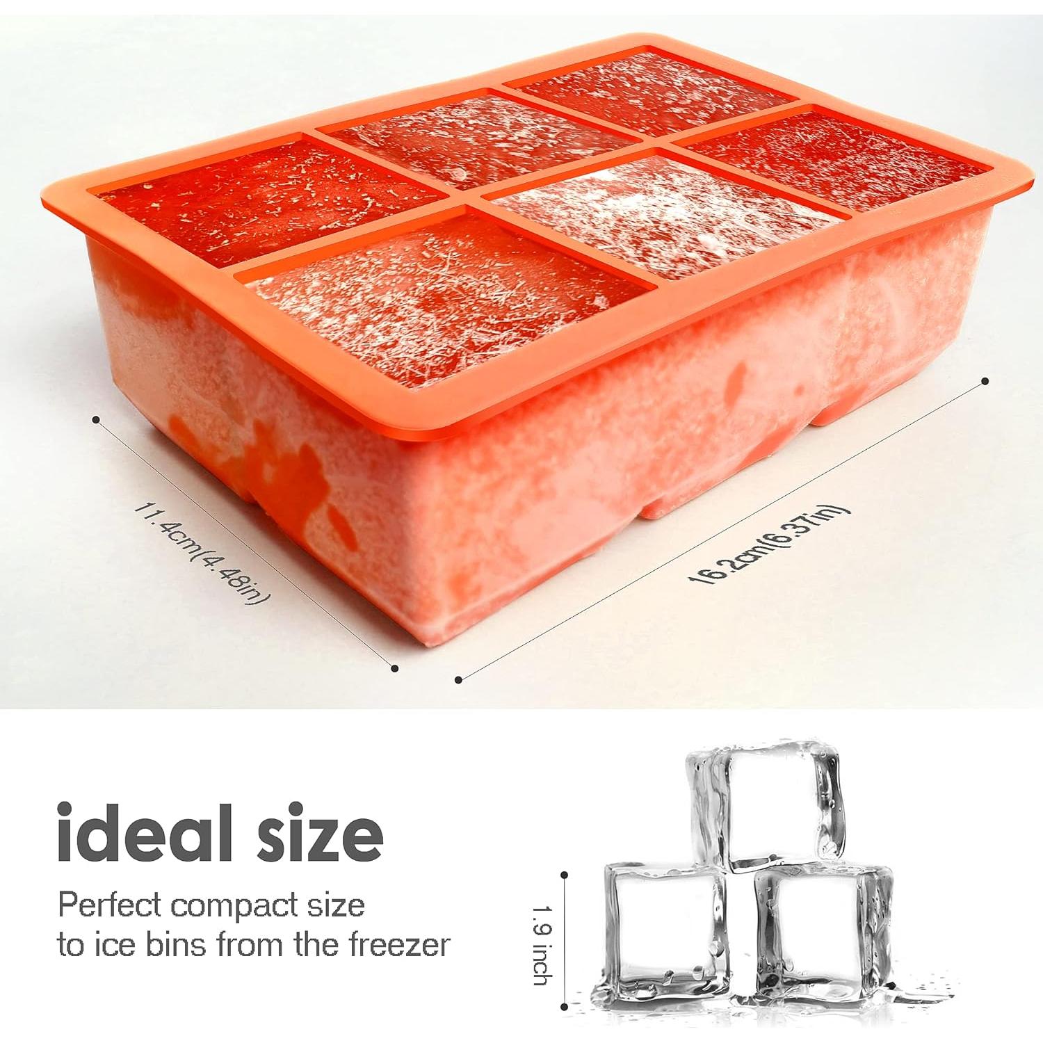 Bandejas de Hielo de Silicona Excnorm - 3 Piezas, 6 Cavidades