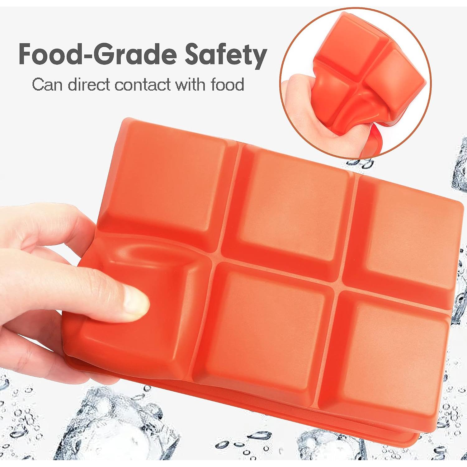 Bandejas de Hielo de Silicona Excnorm - 3 Piezas, 6 Cavidades