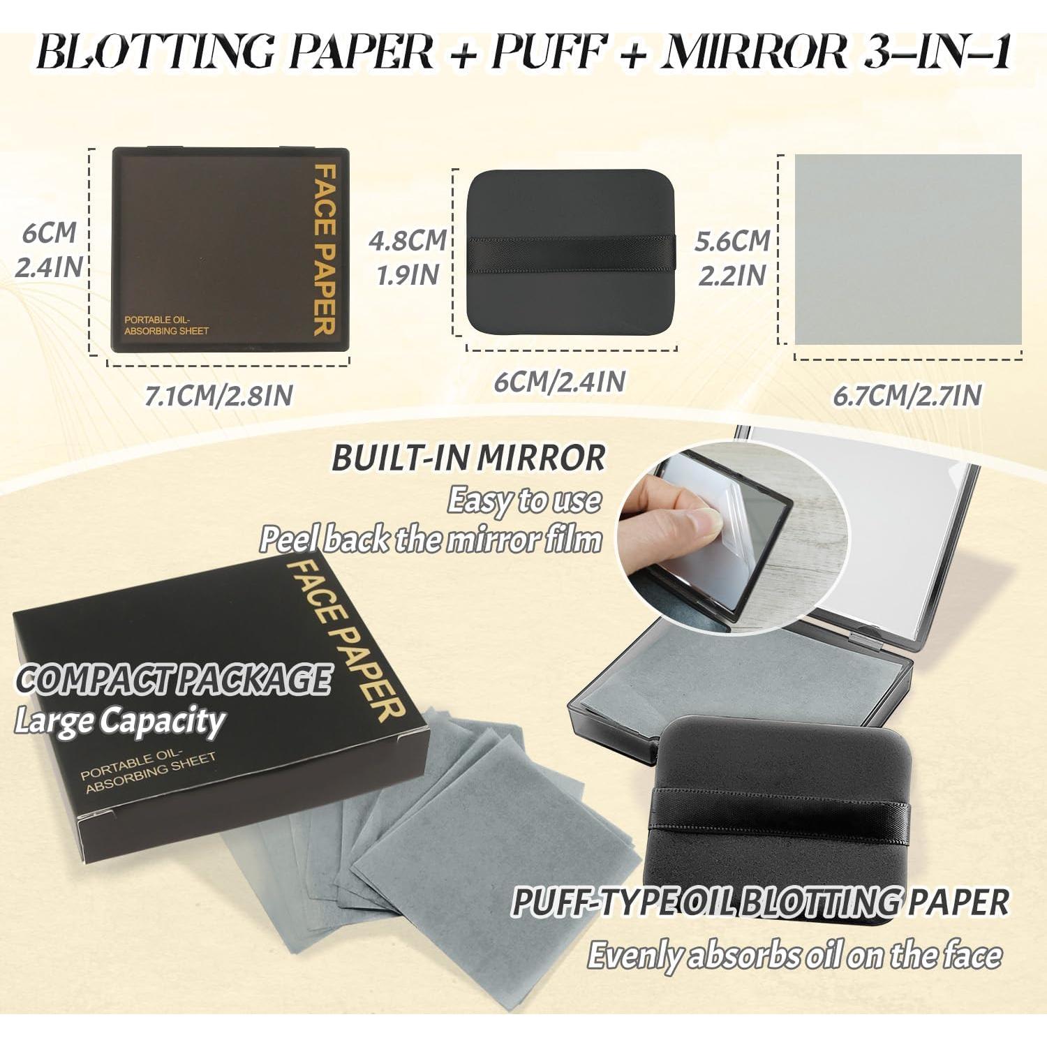 BOROLA Hojas Absorbentes de Aceite 100 Unidades con Espejo