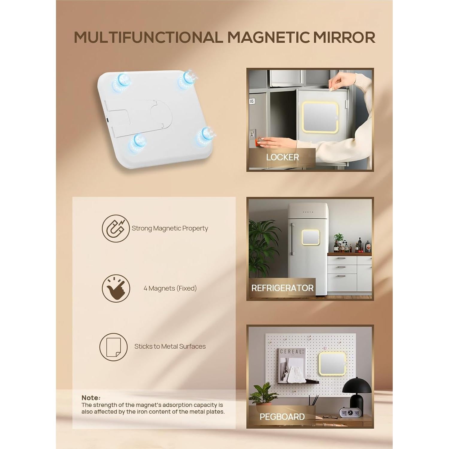 Estuche de Maquillaje OMIRO con Espejo LED Ajustable Negro