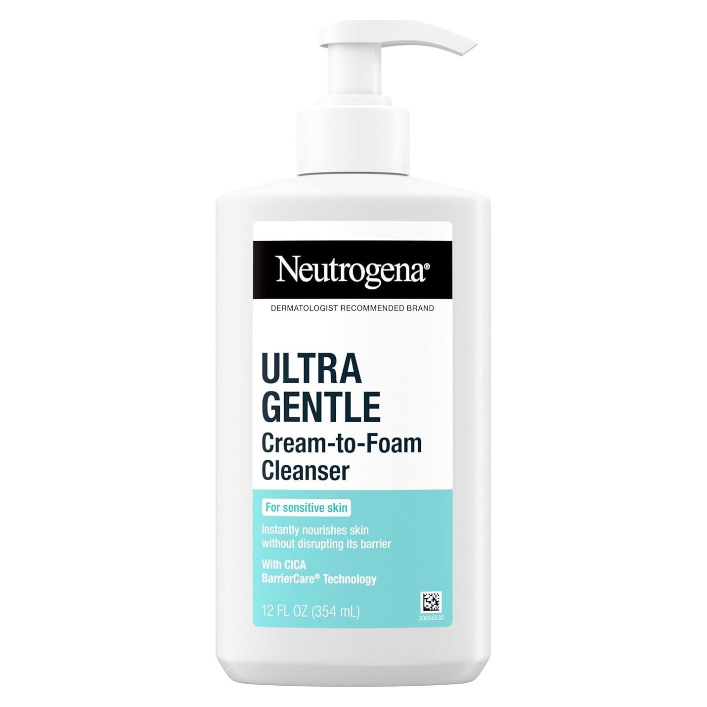Neutrogena Ultra Gentle Limpiador Facial Crema a Espuma 340 g