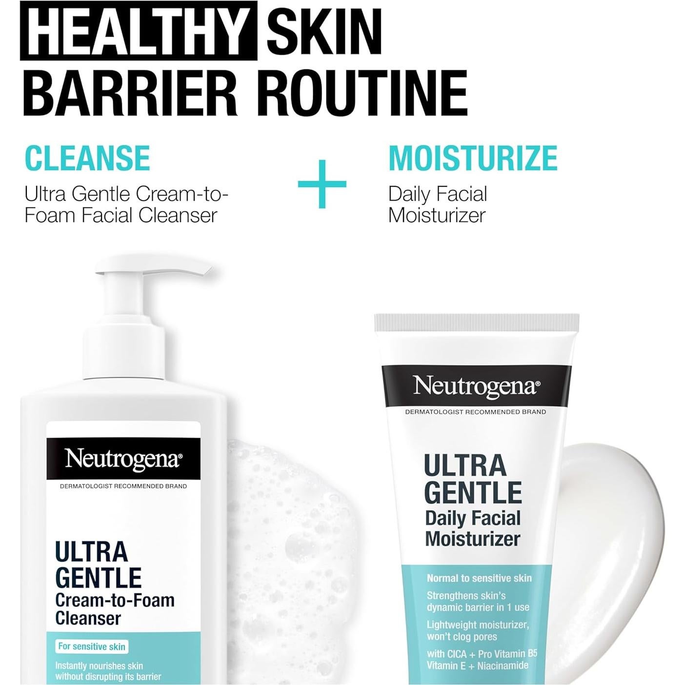 Neutrogena Ultra Gentle Limpiador Facial Crema a Espuma 340 g