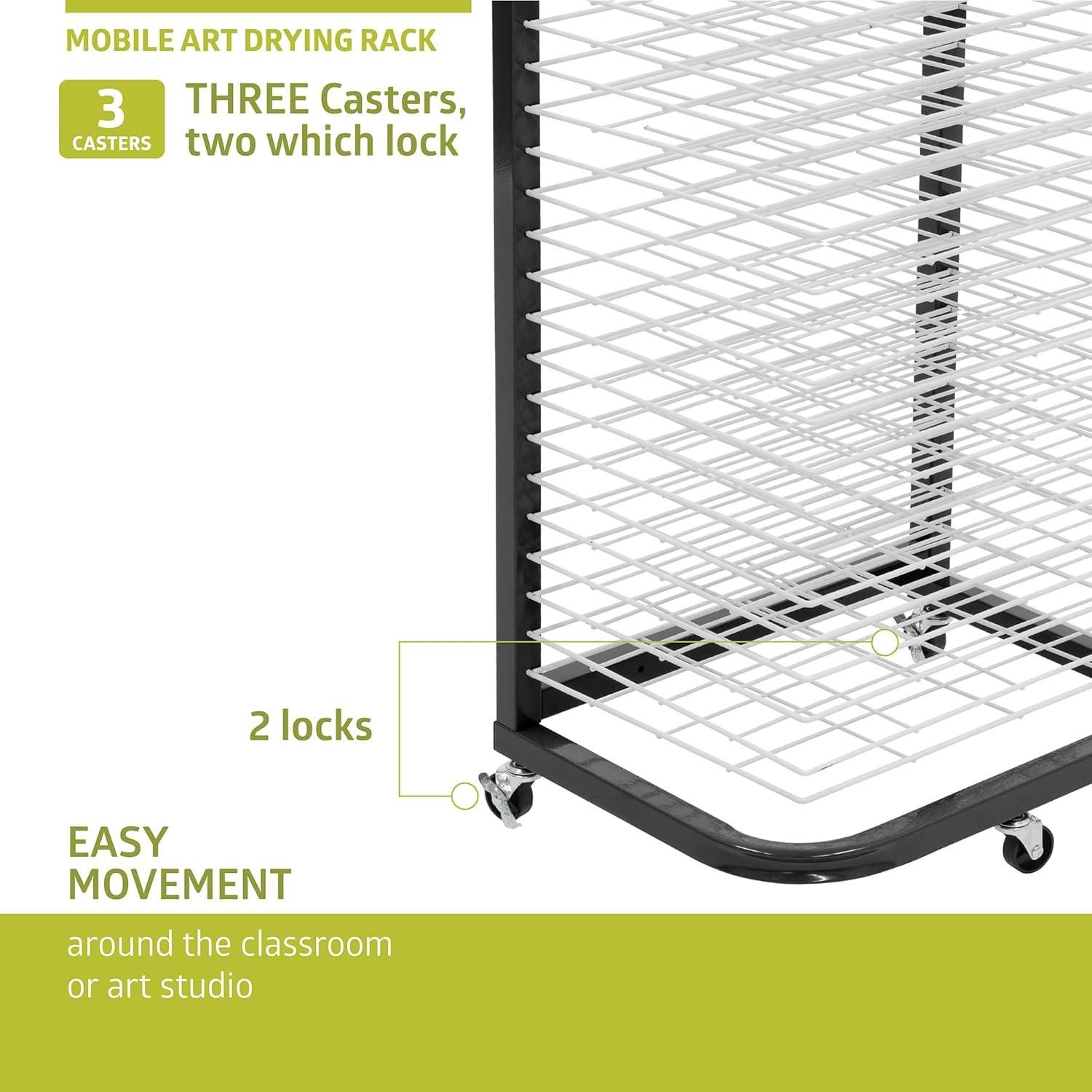 Estante de Secado de Arte Móvil Pearington 25 Estantes Negro