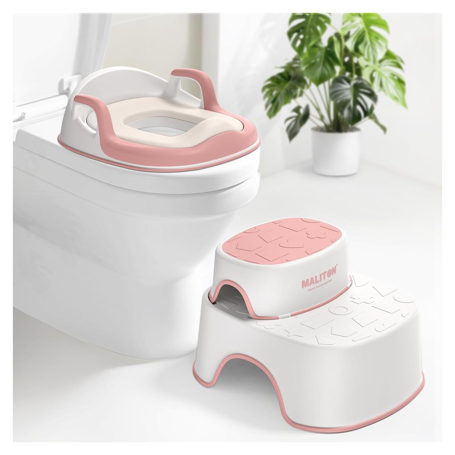 Asiento de Entrenamiento para Baño Maliton Rosa 2 en 1