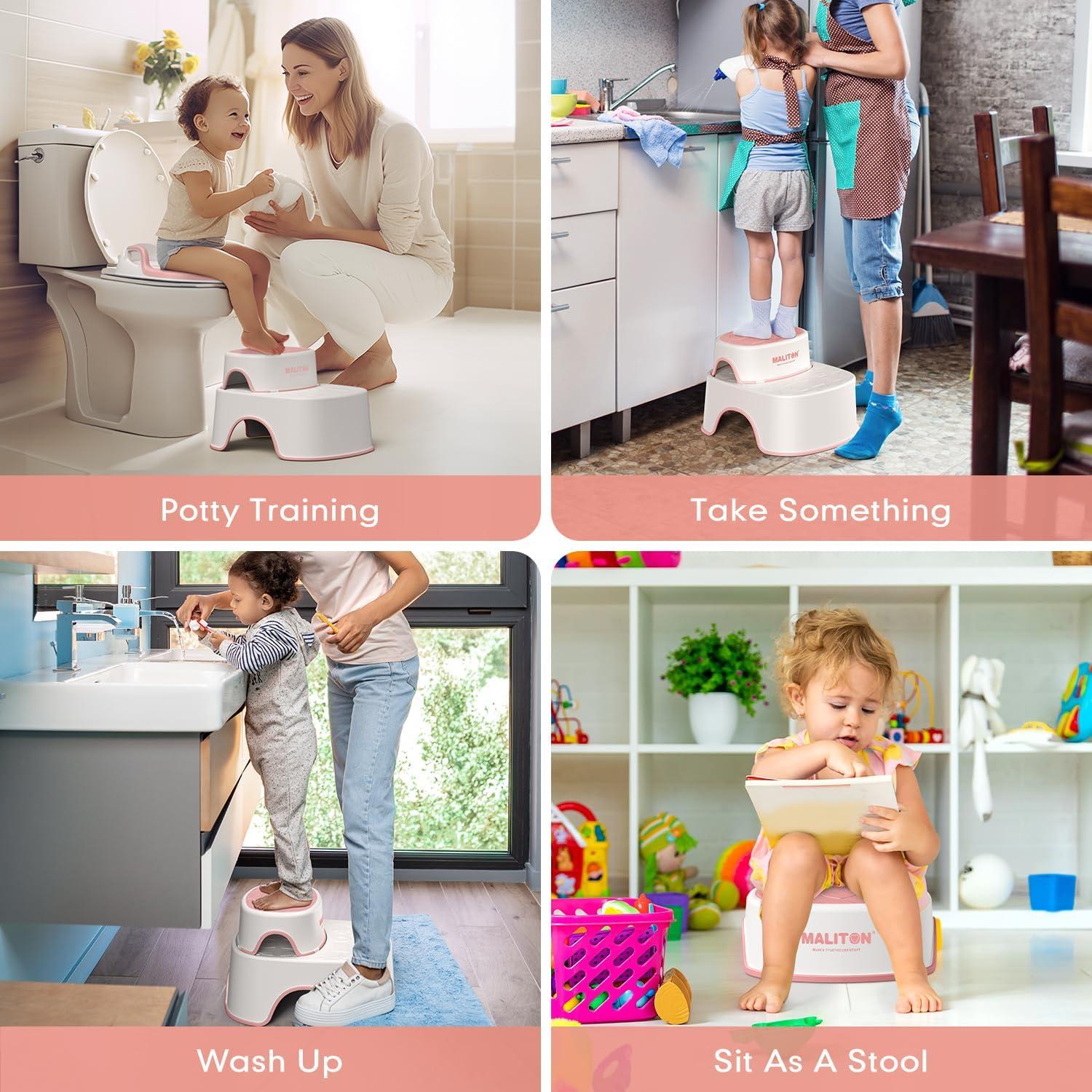 Asiento de Entrenamiento para Baño Maliton Rosa 2 en 1