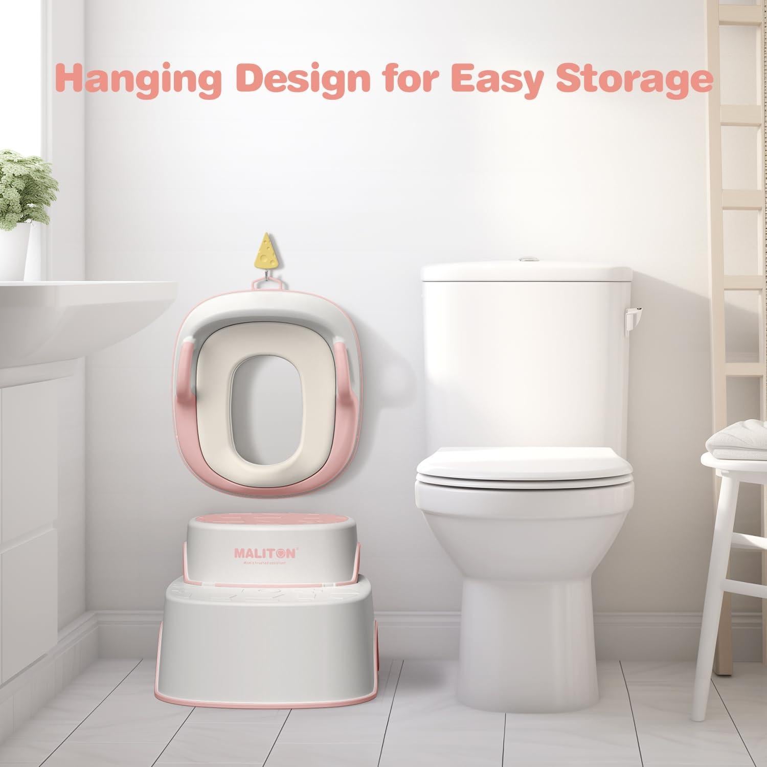Asiento de Entrenamiento para Baño Maliton Rosa 2 en 1