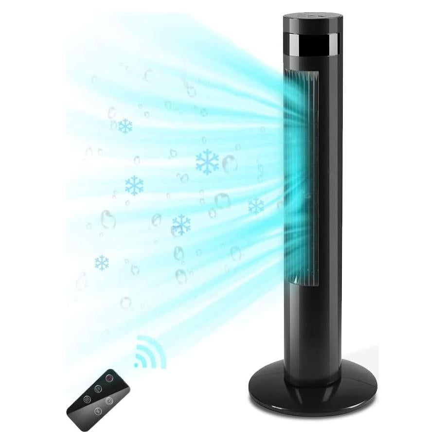 Ventilador de Torre Eléctrico Oscilante Antarctic Star 91.44 cm Negro