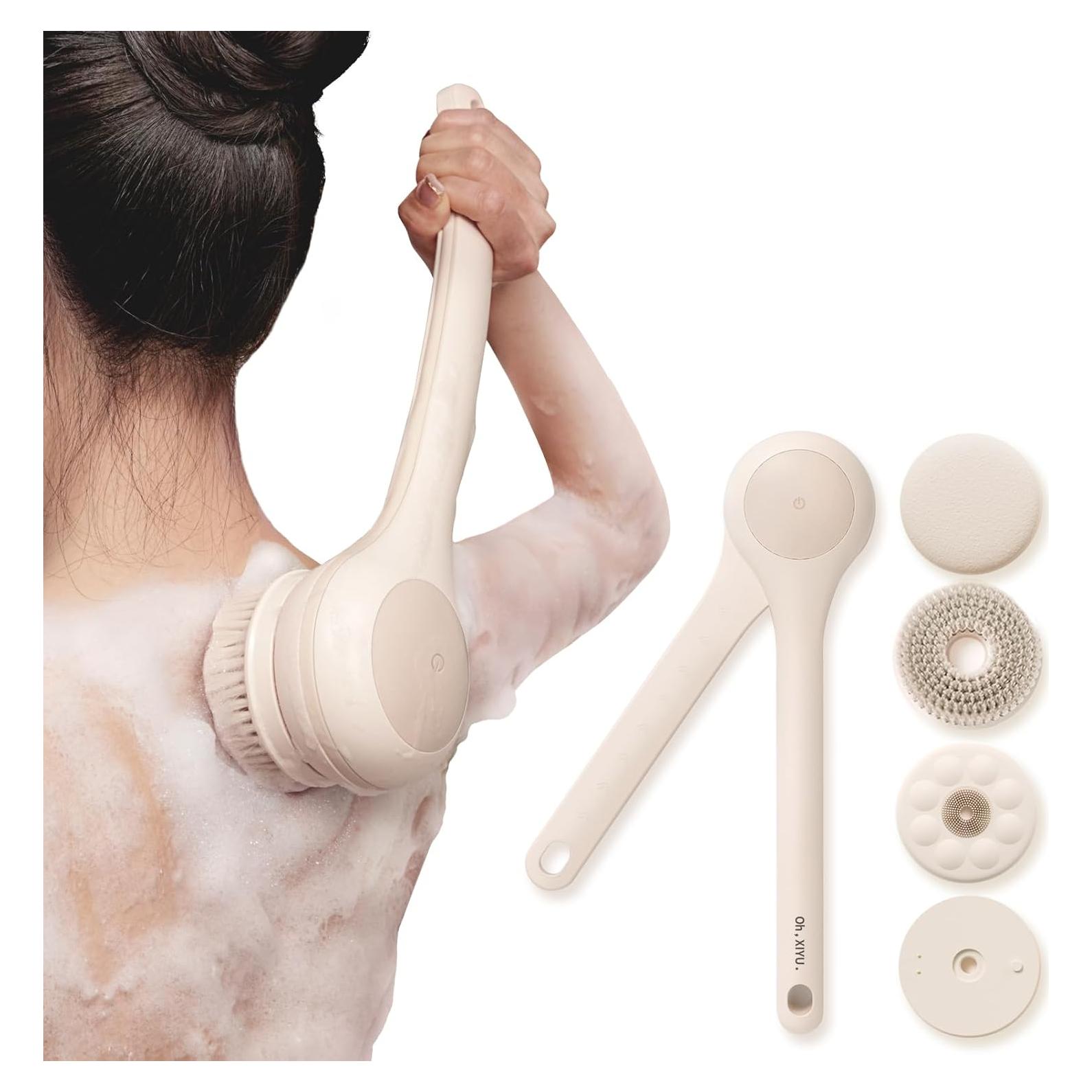 Cepillo Corporal Eléctrico Oh, XIYU Rosa Crisantemo IPX7 3 Cabezas