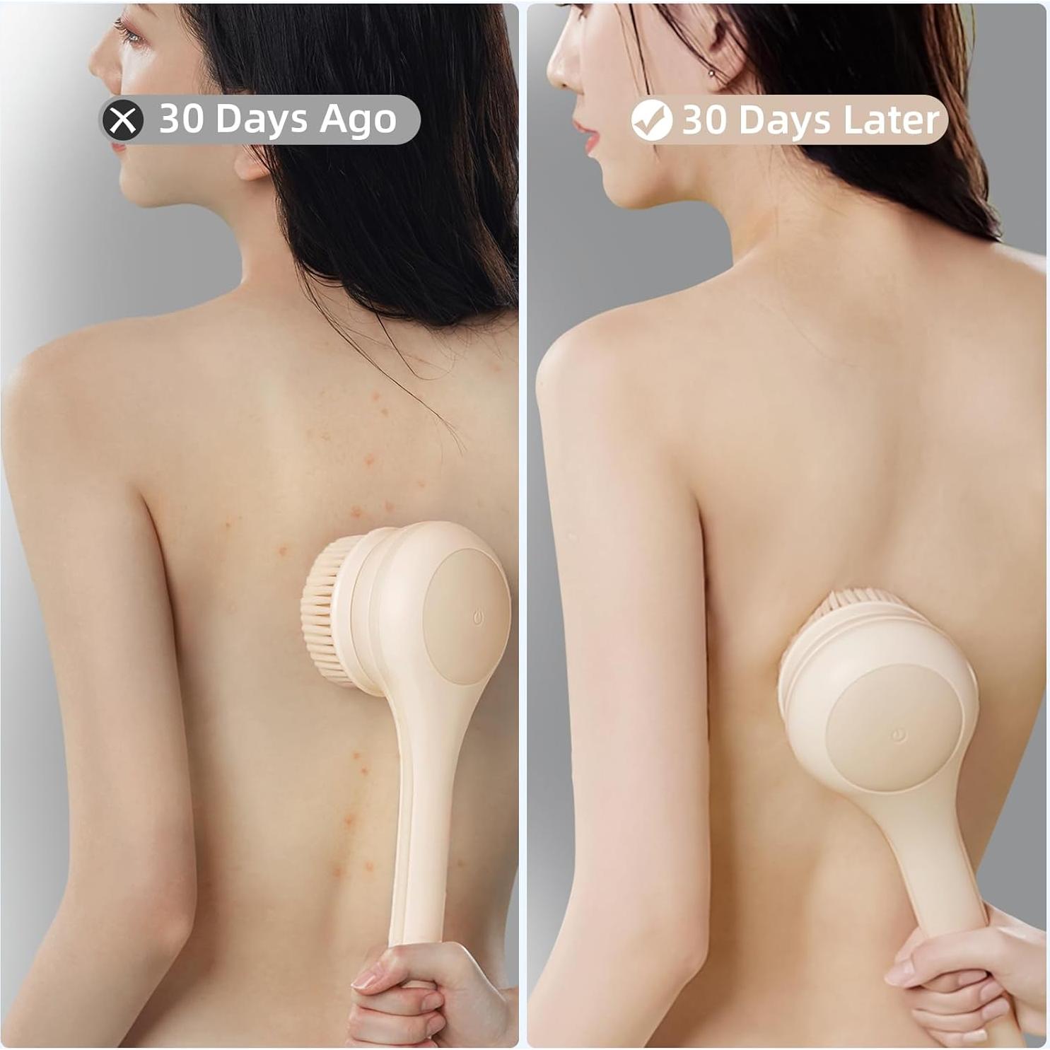 Cepillo Corporal Eléctrico Oh, XIYU Rosa Crisantemo IPX7 3 Cabezas