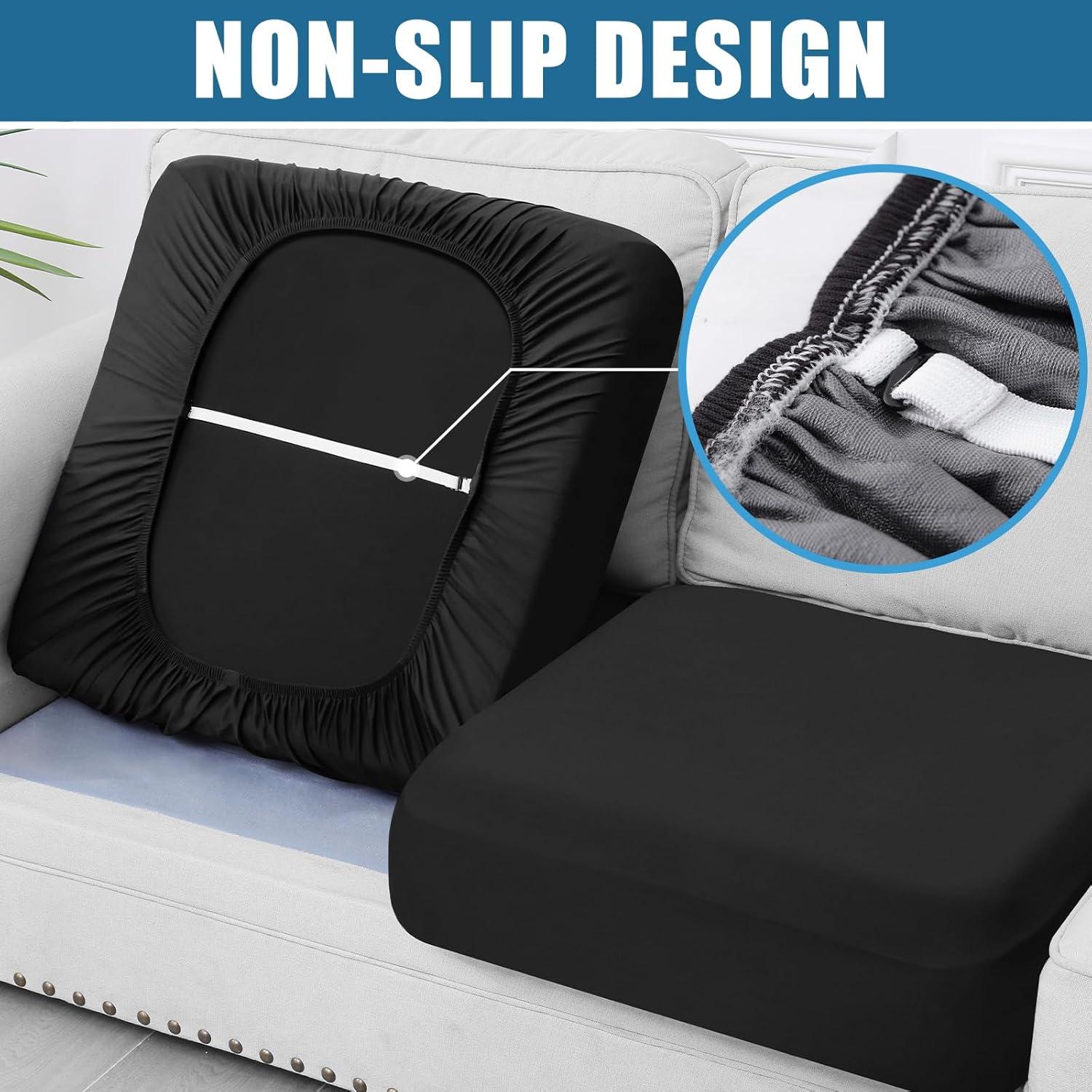 Cubierta de Cojines de Sofá Impermeable Smiry - Negro