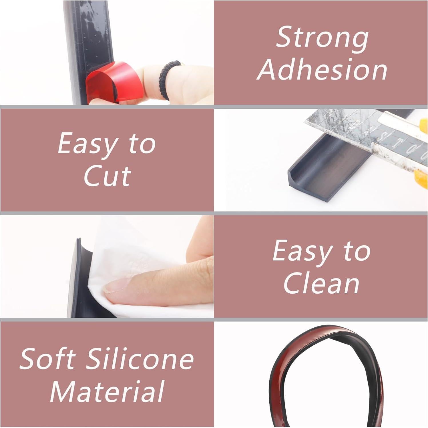 Umbral de Ducha de Silicona Aecsze 99 cm Impermeable Negro