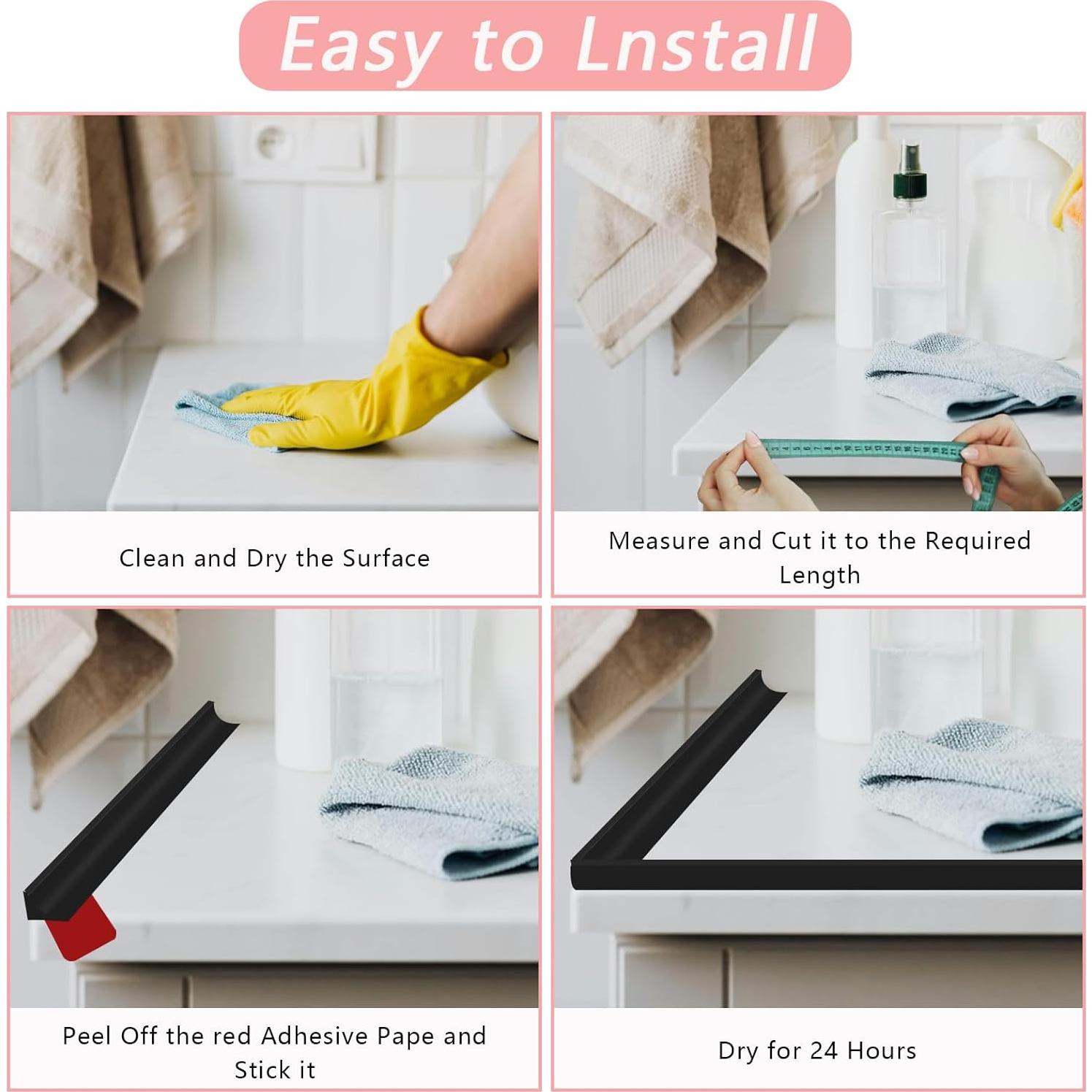 Umbral de Ducha de Silicona Aecsze 99 cm Impermeable Negro