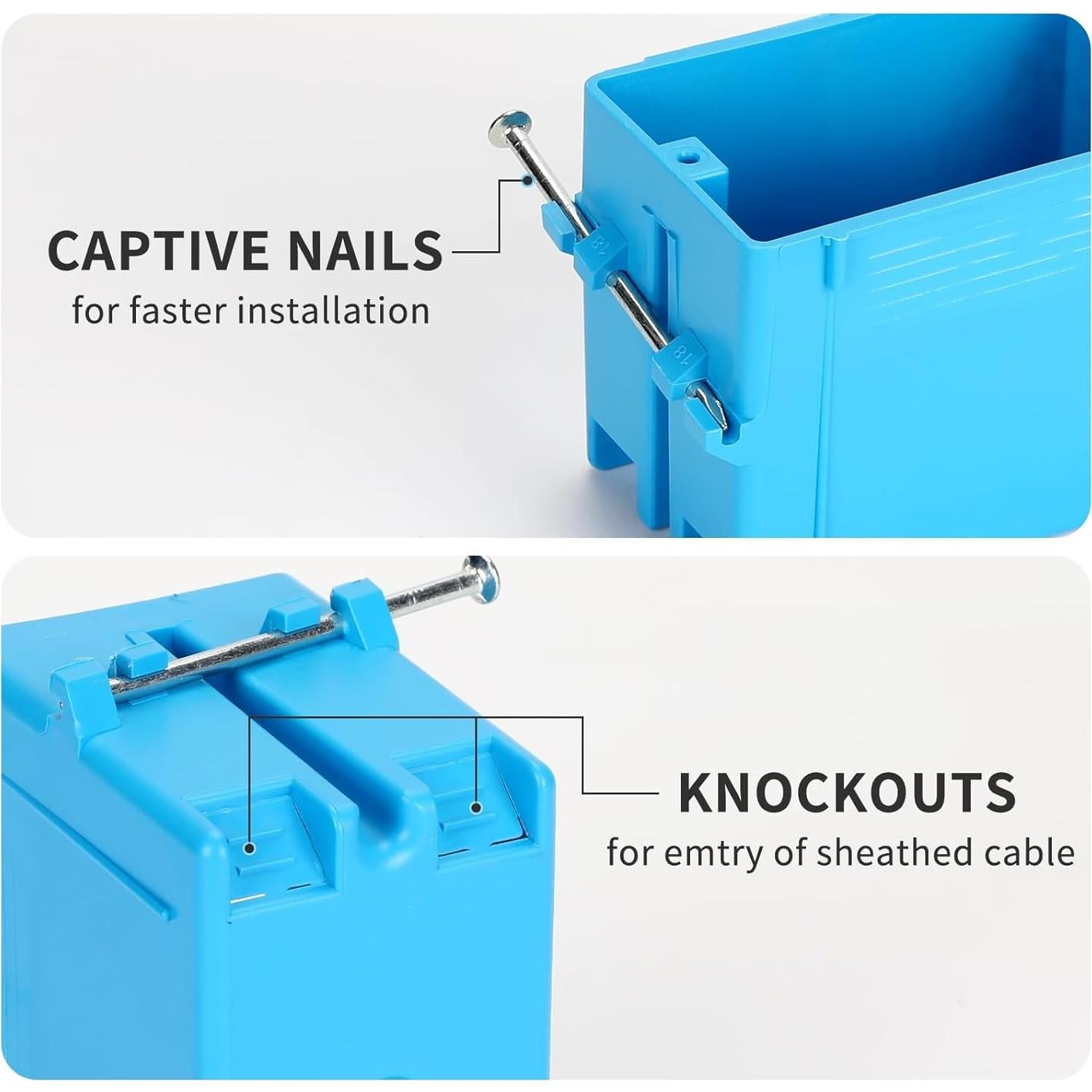 Caja Eléctrica de PVC 1-Gang 18 Pulgadas Cúbicas YQXIUTE - 12 Paquete