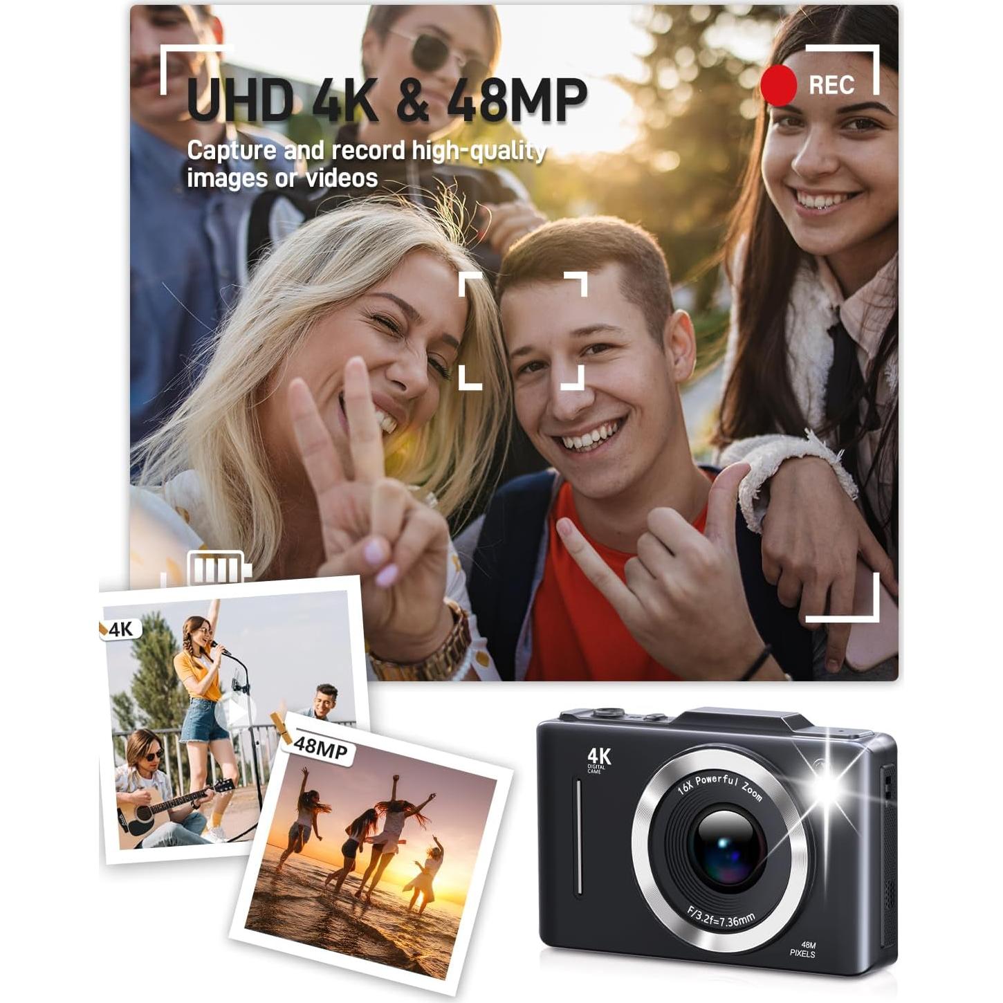 Cámara Digital Compacta Eurkoep 48MP FHD 1080P Zoom 16x