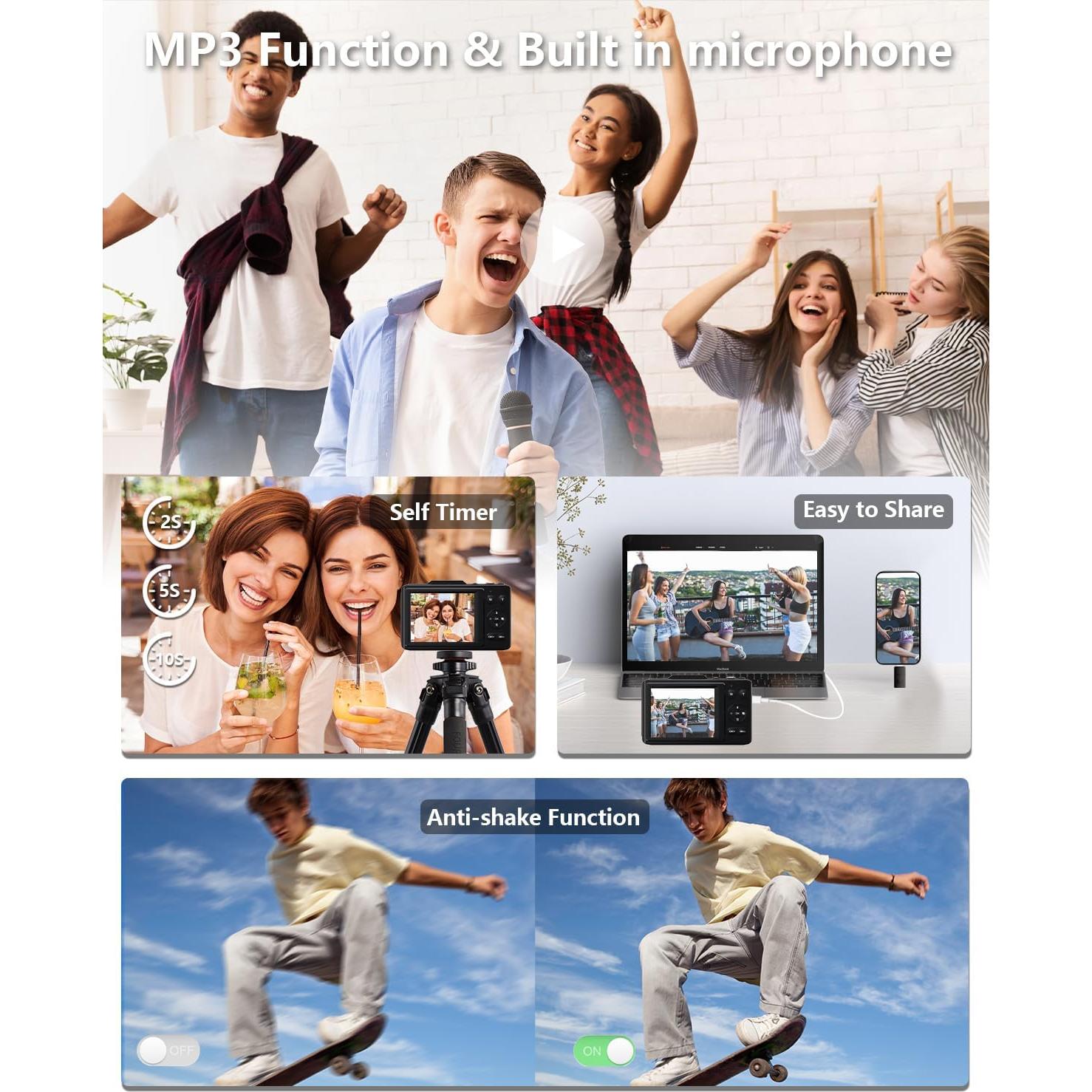 Cámara Digital Compacta Eurkoep 48MP FHD 1080P Zoom 16x