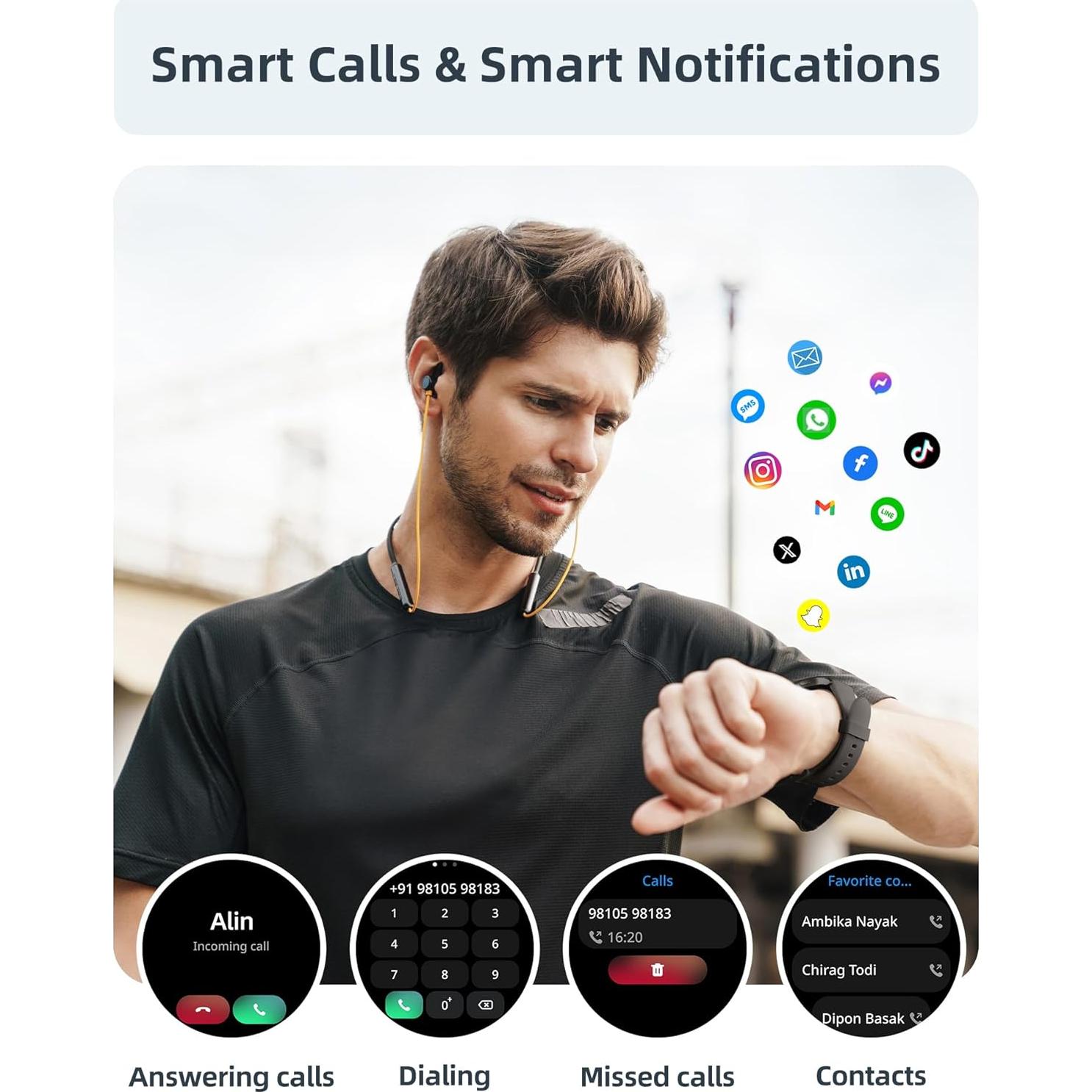 Reloj Inteligente Parsonver SR3 44mm Negro - Impermeable 5ATM