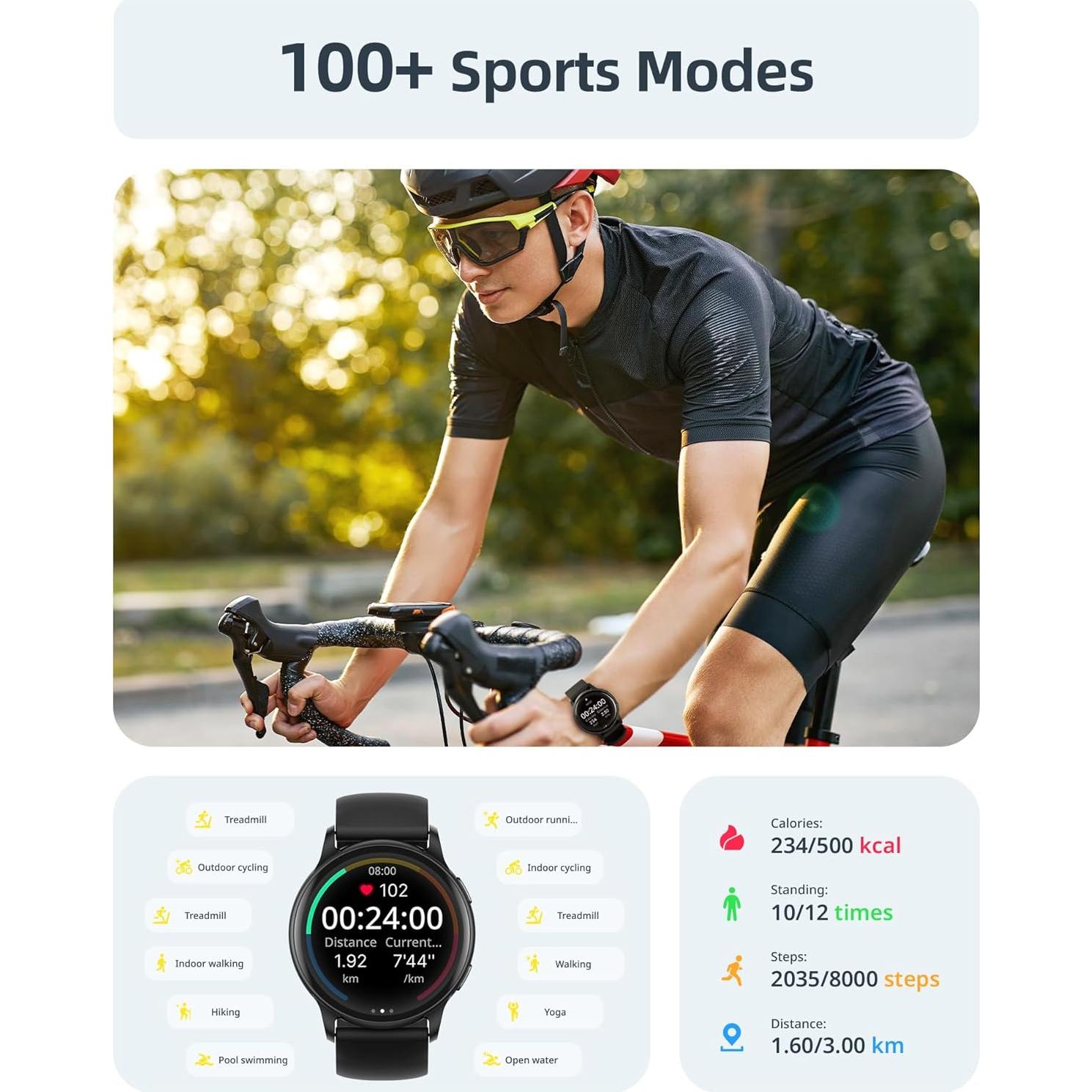 Reloj Inteligente Parsonver SR3 44mm Negro - Impermeable 5ATM