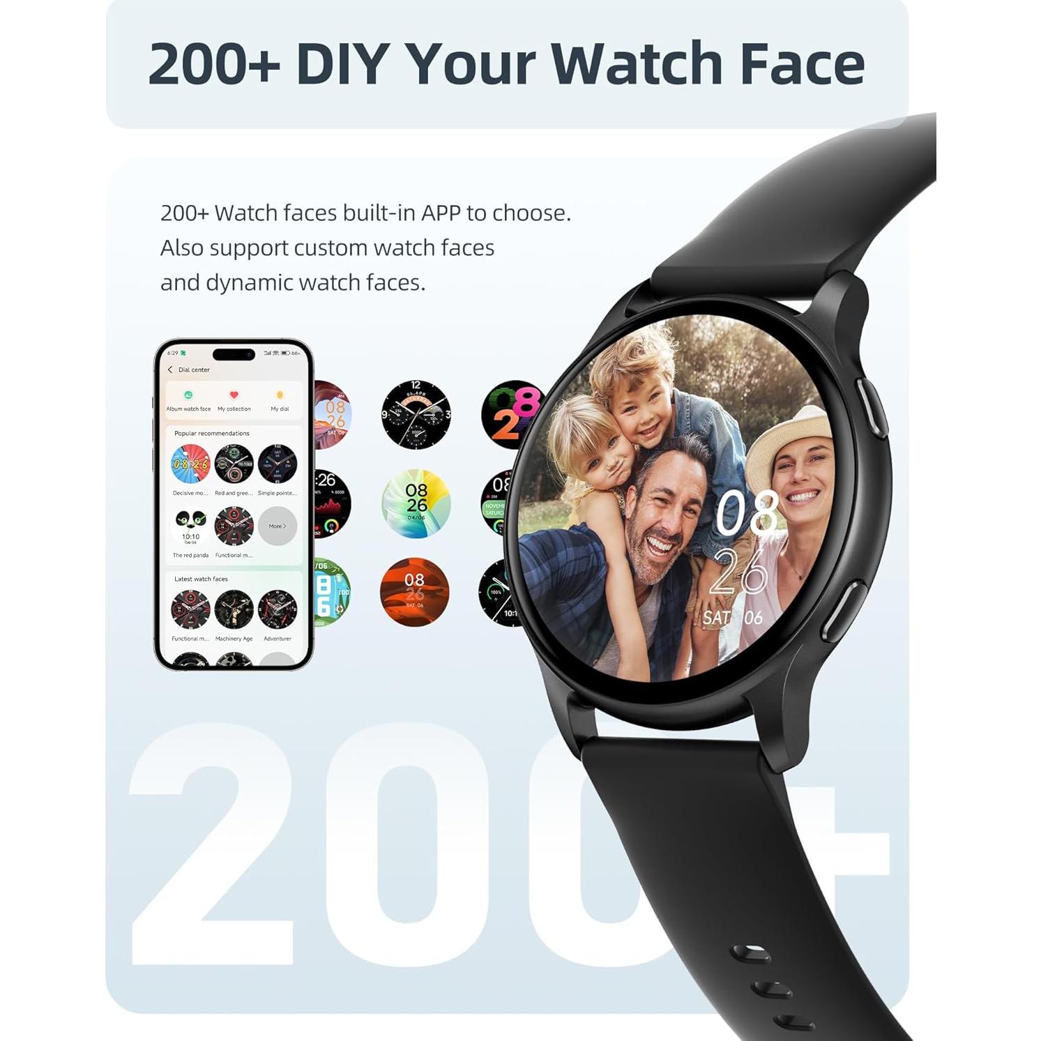 Reloj Inteligente Parsonver SR3 44mm Negro - Impermeable 5ATM