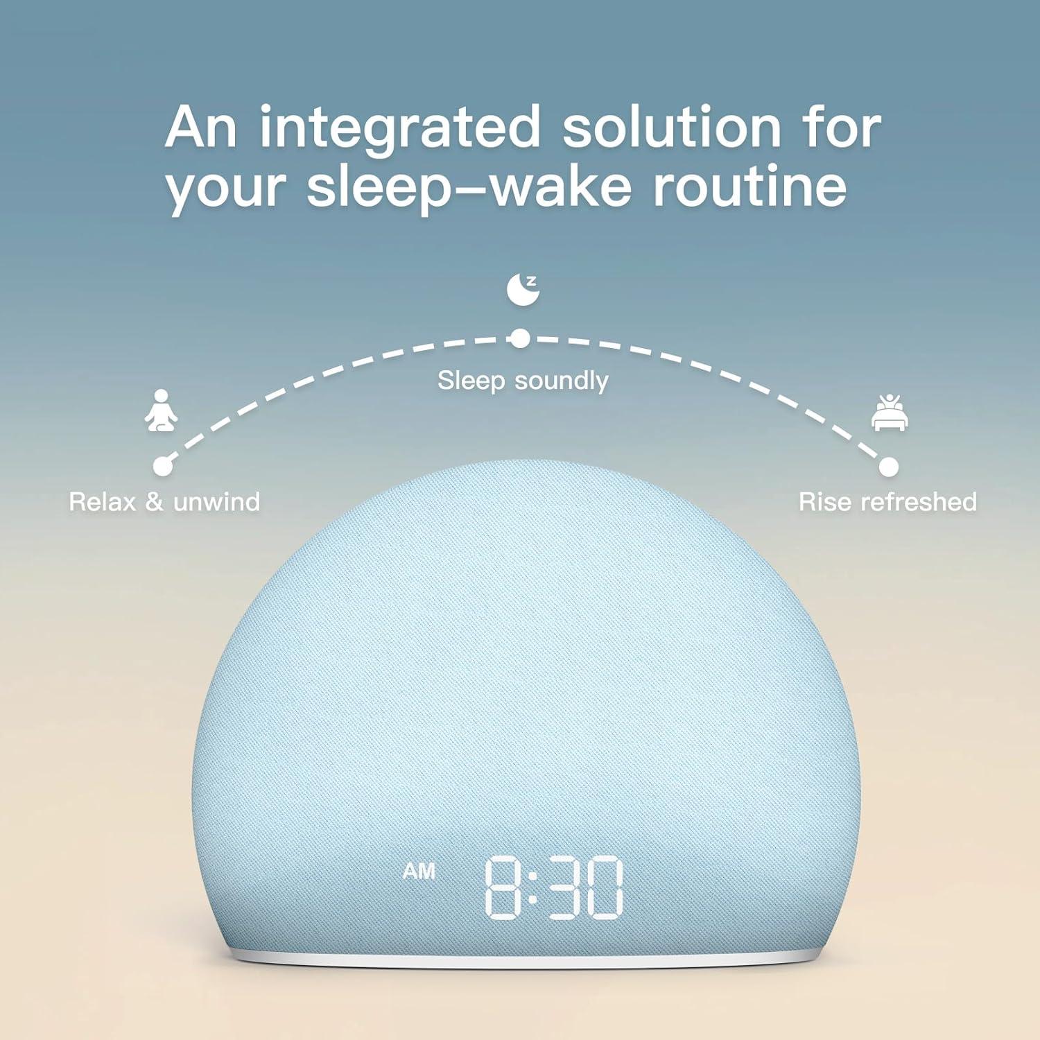 Reloj Despertador HOUSBAY TS9 con Sonido Blanco y Luz Azul