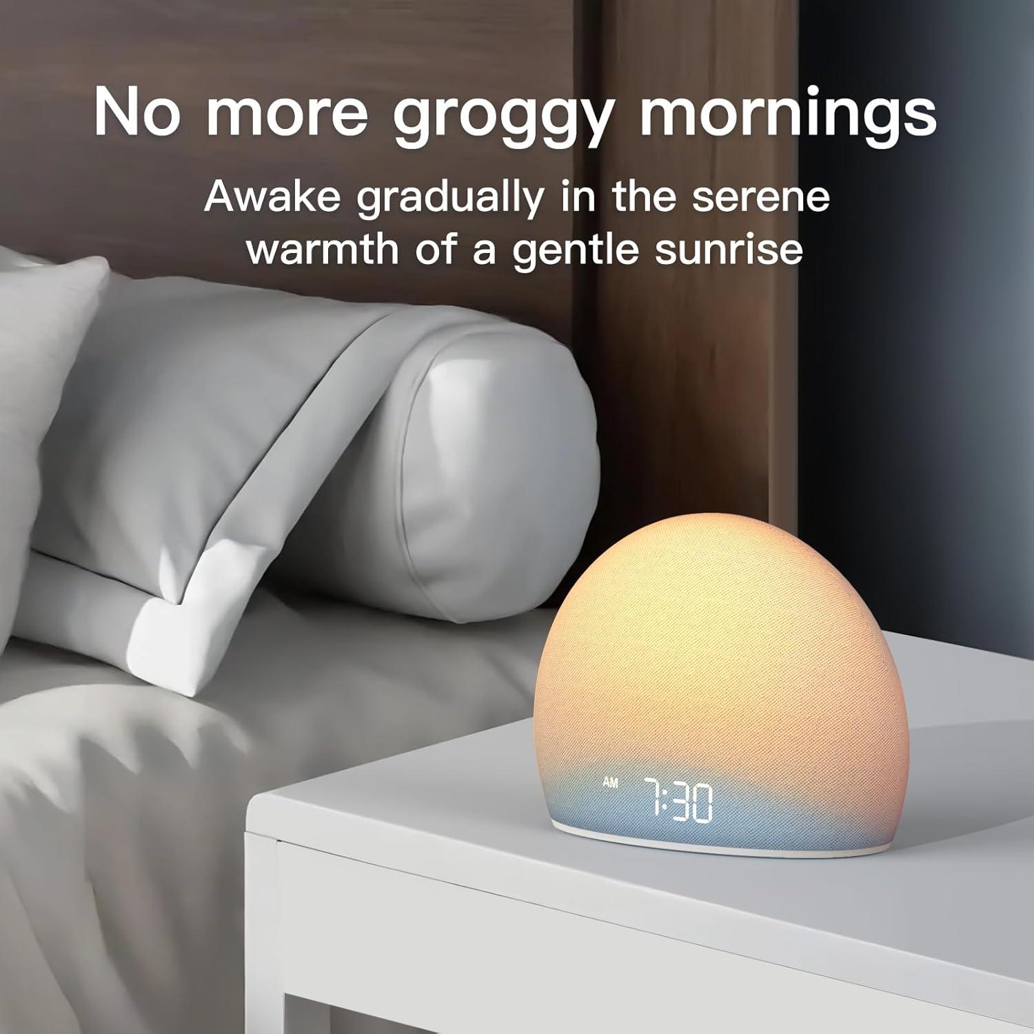 Reloj Despertador HOUSBAY TS9 con Sonido Blanco y Luz Azul