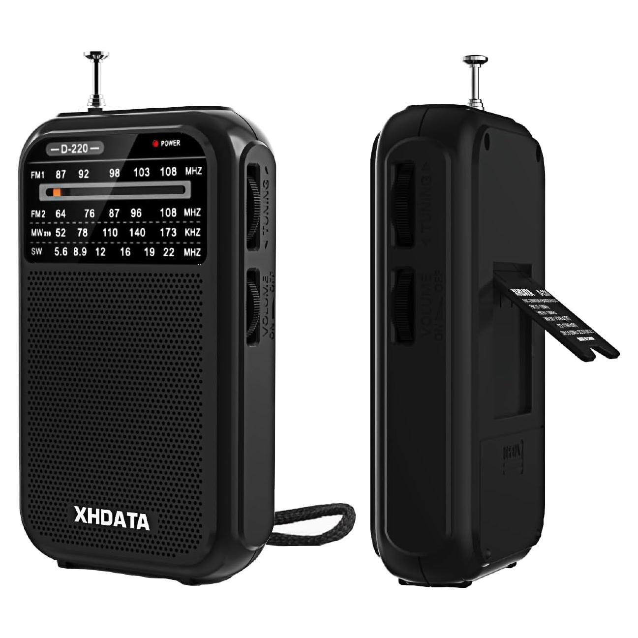 Radio Portátil AM FM XHDATA D220 Onda Corta 125g