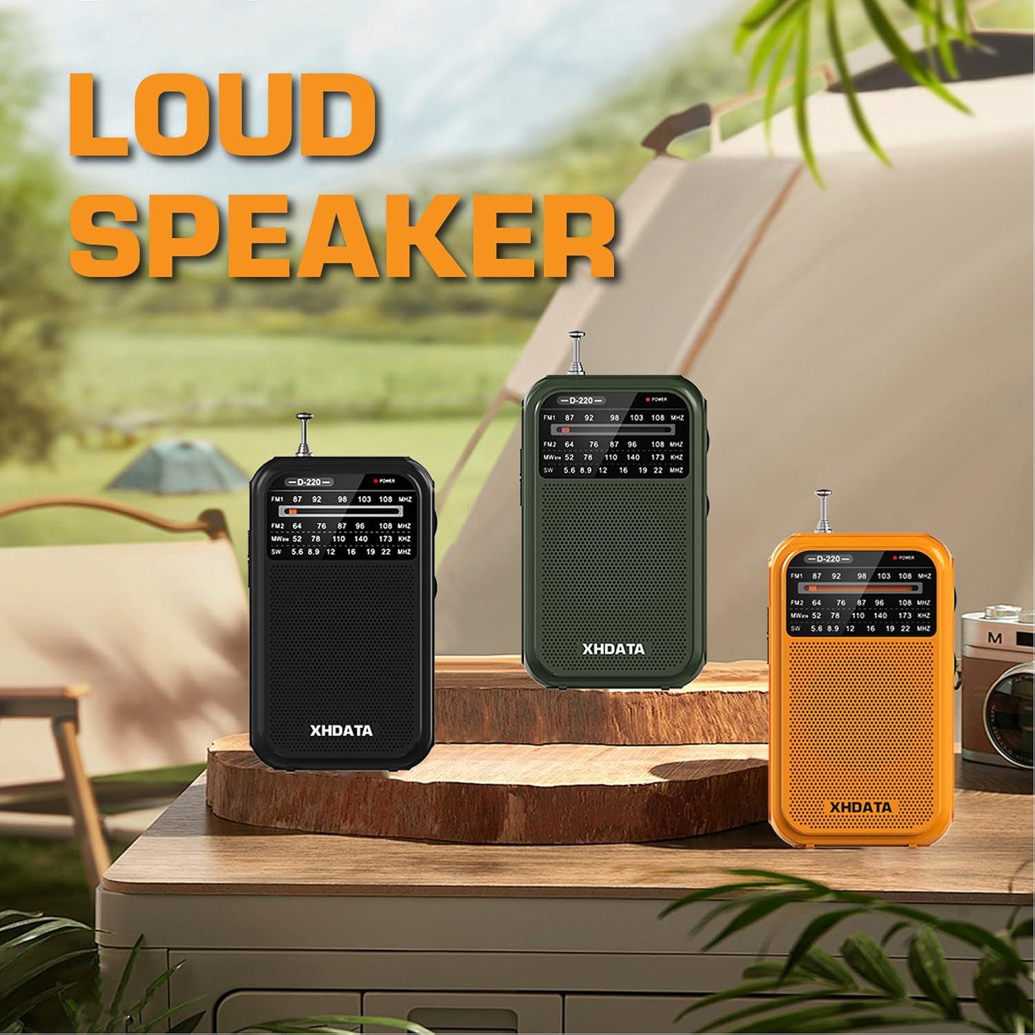 Radio Portátil AM FM XHDATA D220 Onda Corta 125g