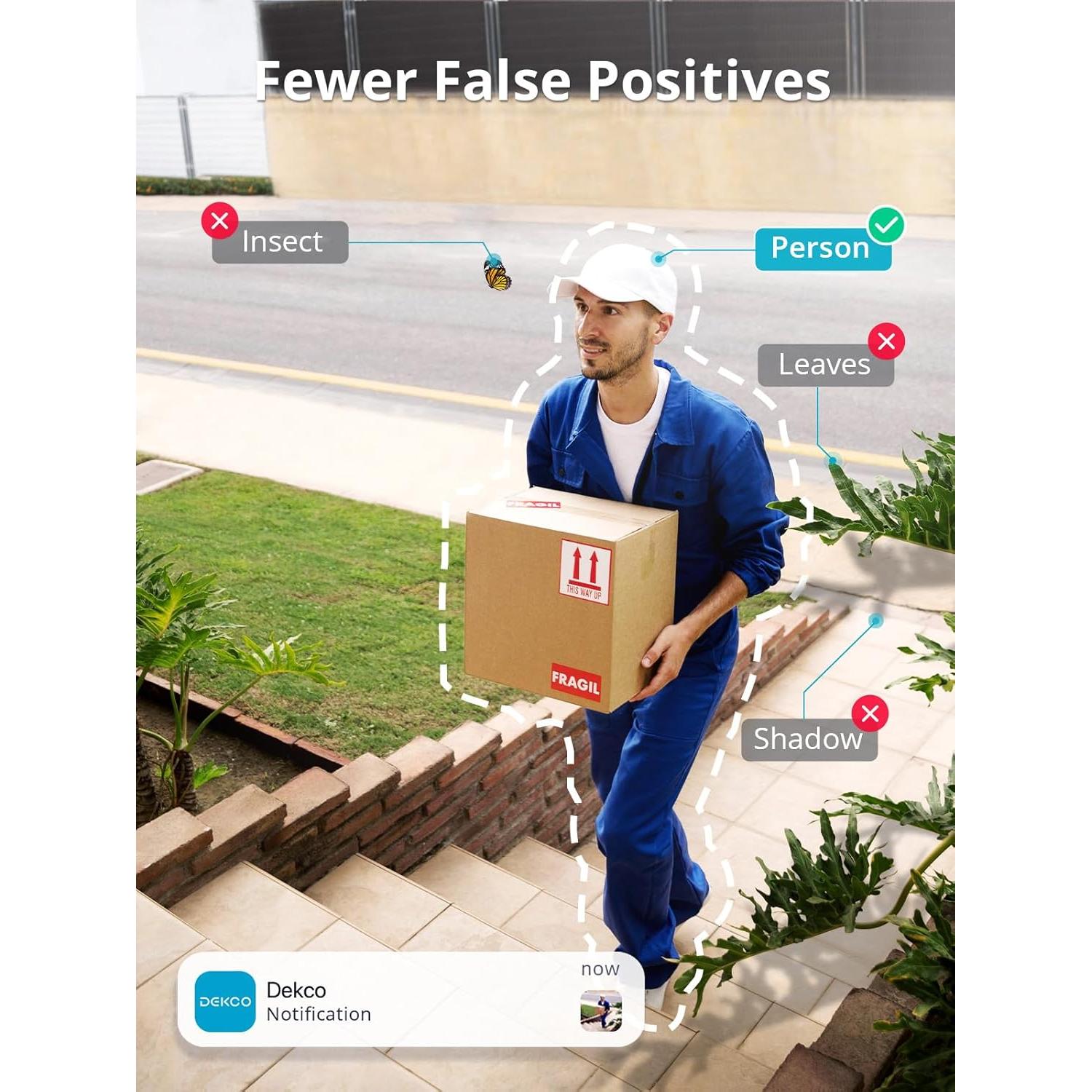 Cámara de Seguridad WiFi DEKCO 2K con Visión Nocturna Color