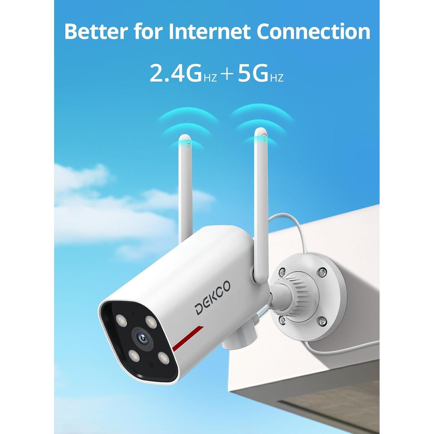 Cámara de Seguridad WiFi DEKCO 2K con Visión Nocturna Color