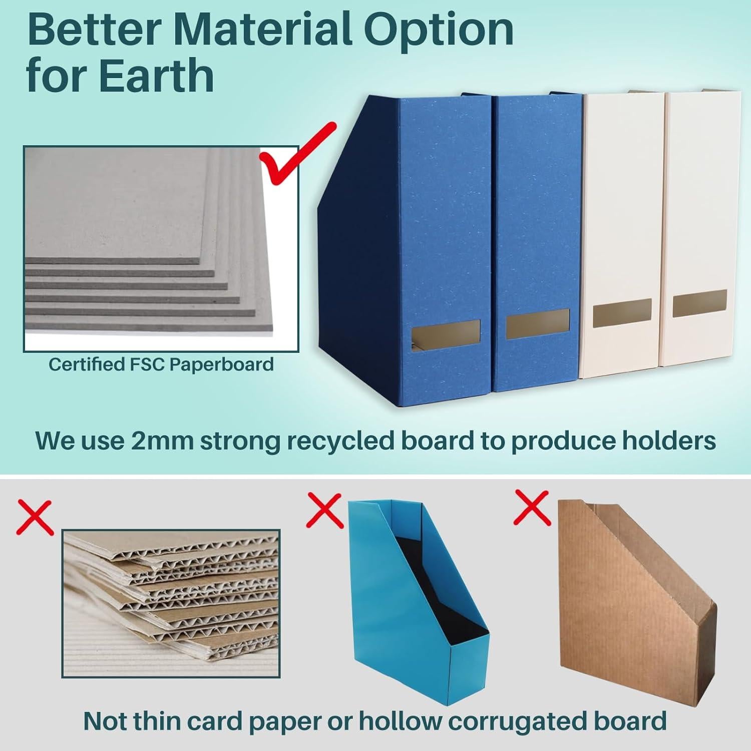 Soporte de Revistas LifeSto Azul Clásico Paquete de 6