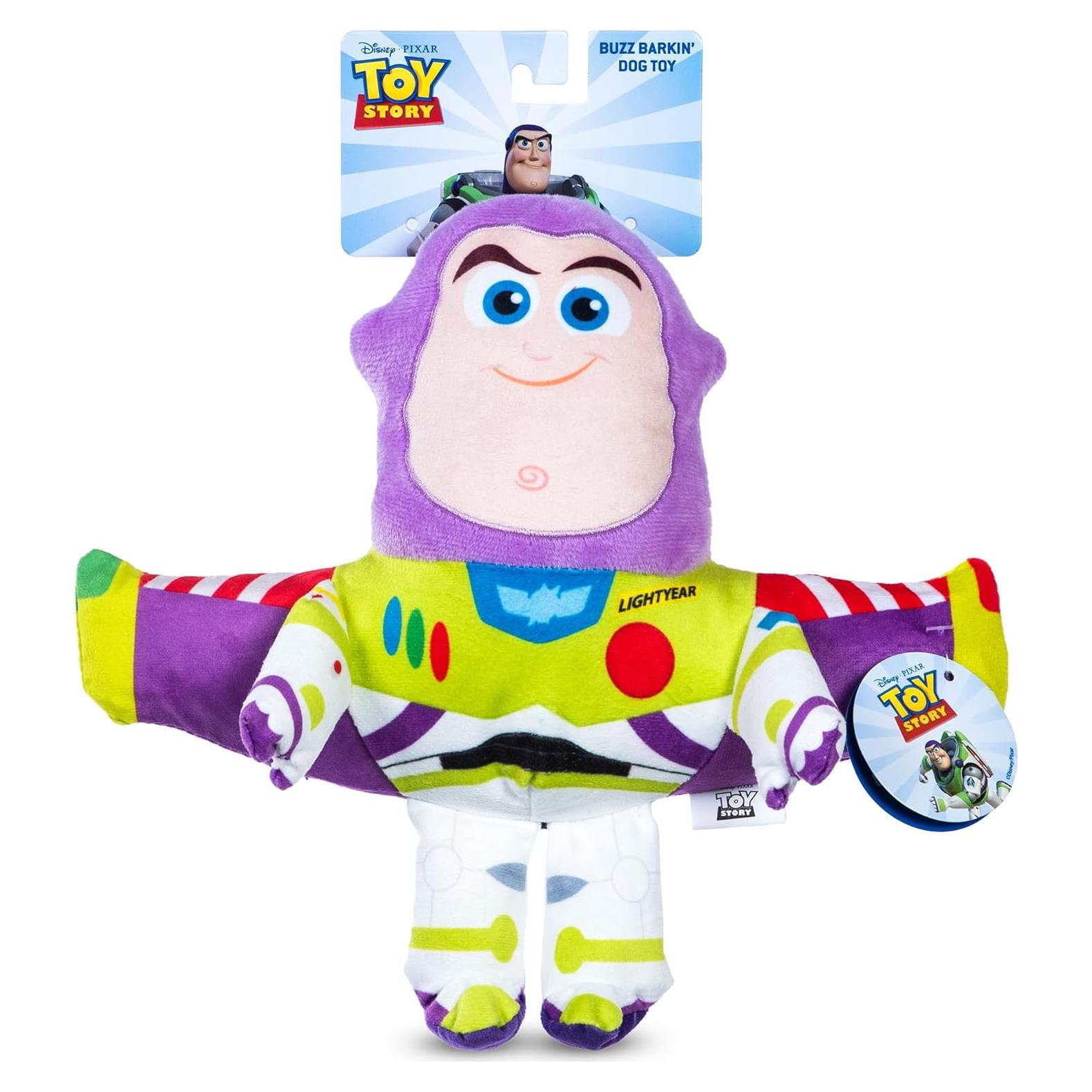Buzz Lightyear Plush Dog Toy | Pixar Dog Toys | Ballistic Nylon Plush With Squeaker, 9 Inch