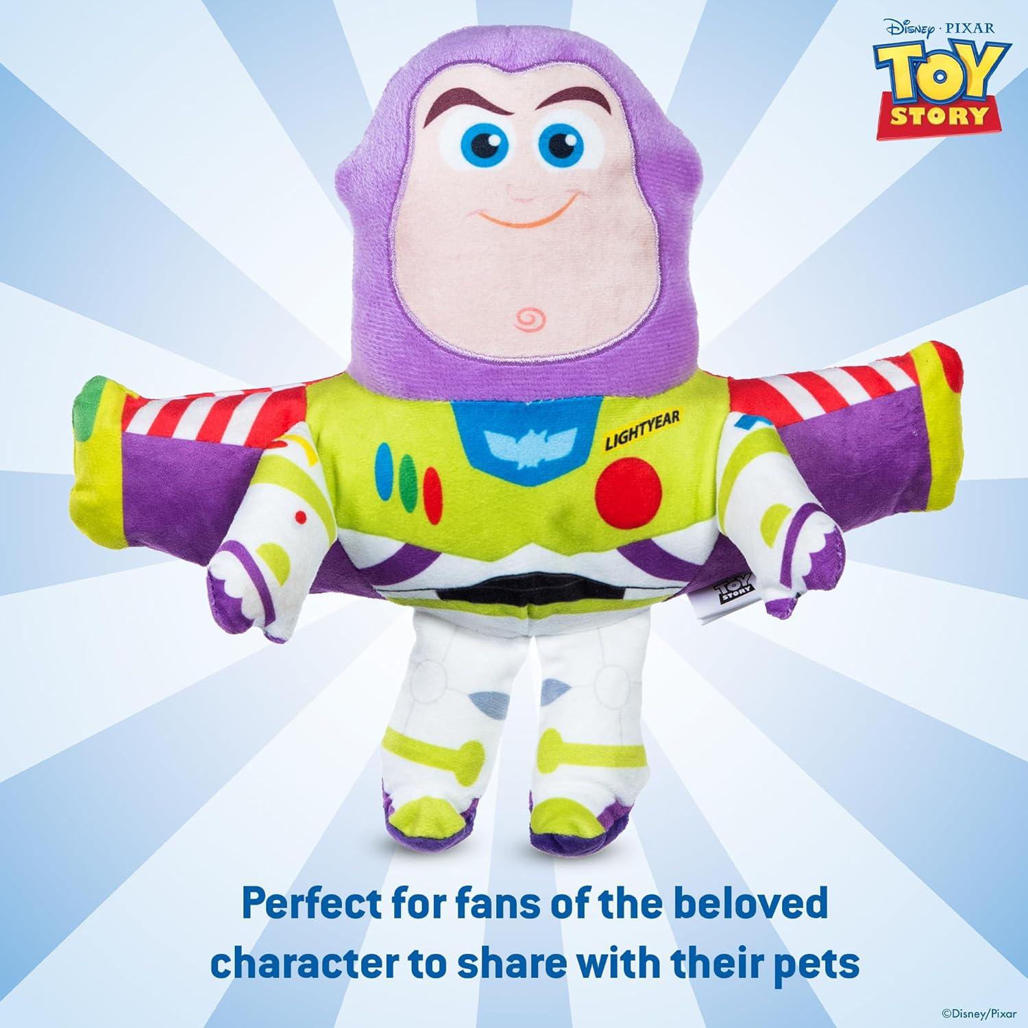 Buzz Lightyear Plush Dog Toy | Pixar Dog Toys | Ballistic Nylon Plush With Squeaker, 9 Inch
