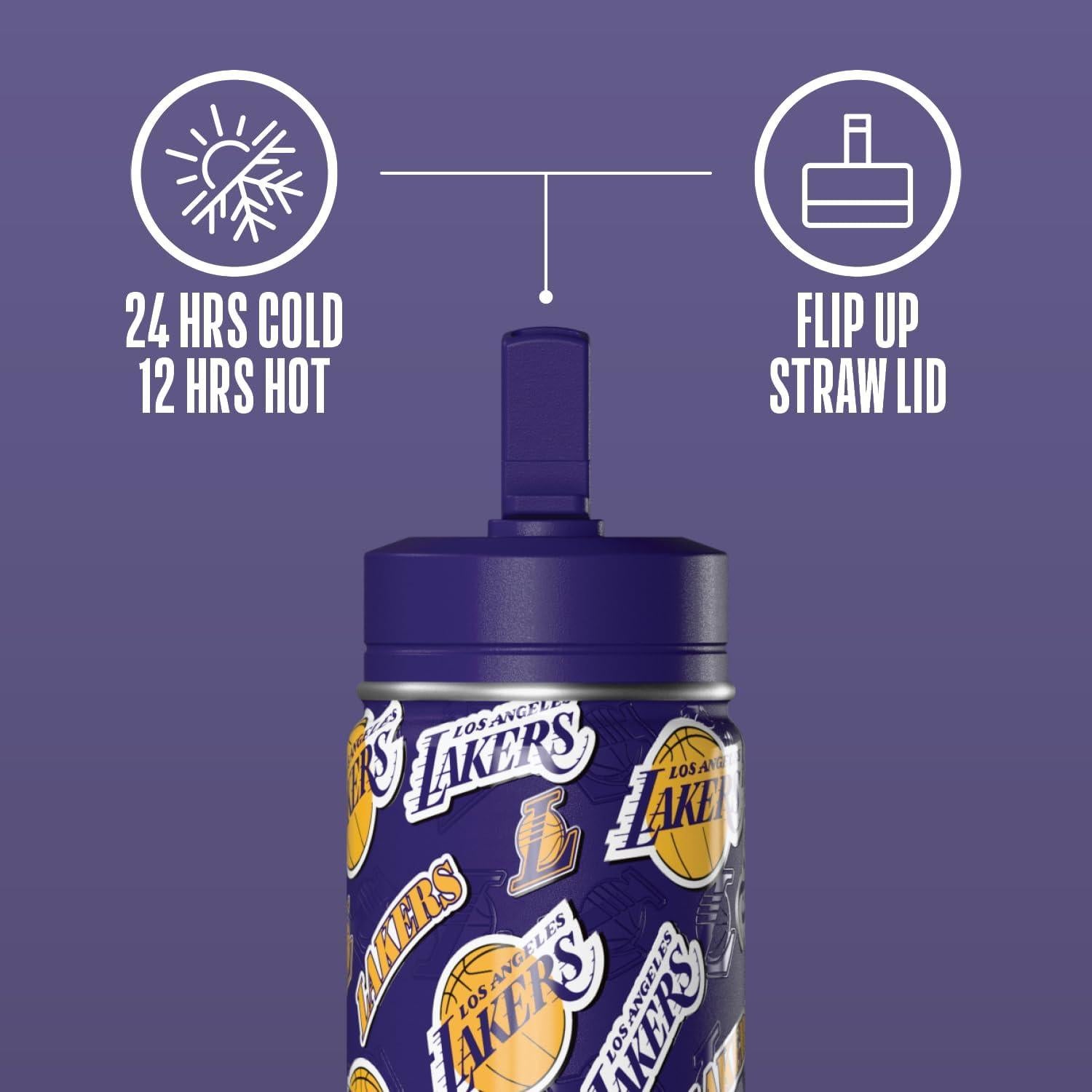 Botella de Agua Mini Hydrapeak NBA Lakers 396ml Aislada
