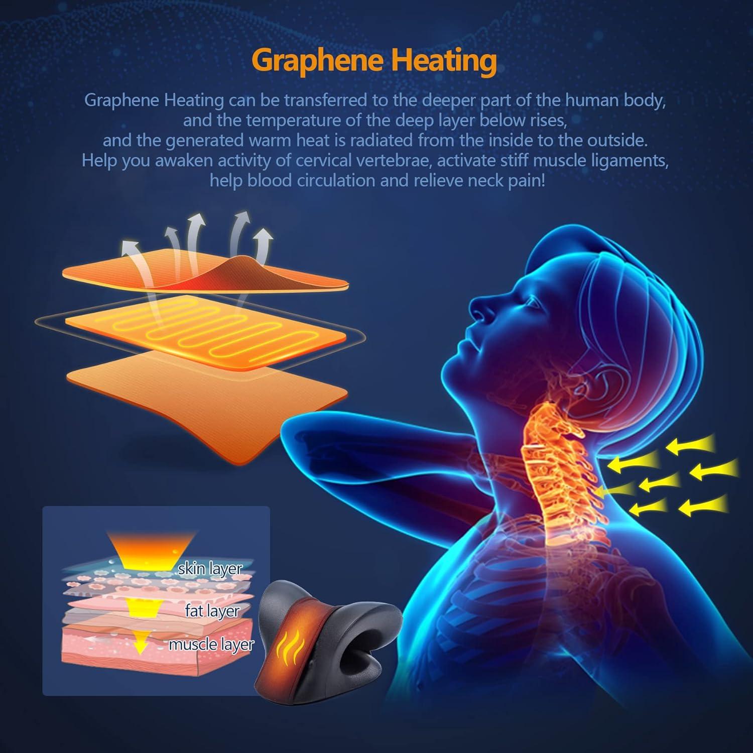 Estirador de Cuello Cozyhealth Calentado con Almohada de Grafeno