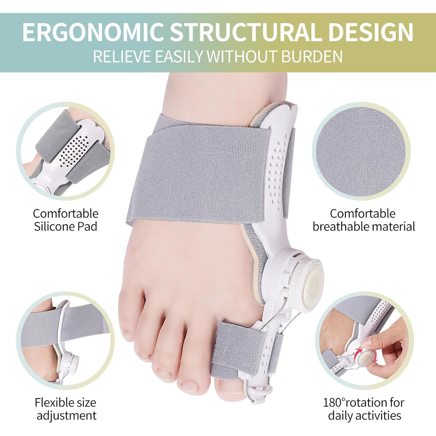 Corrector de Juanetes Ajustable Erouevnket 1 Set Alivio Dedo Gordo